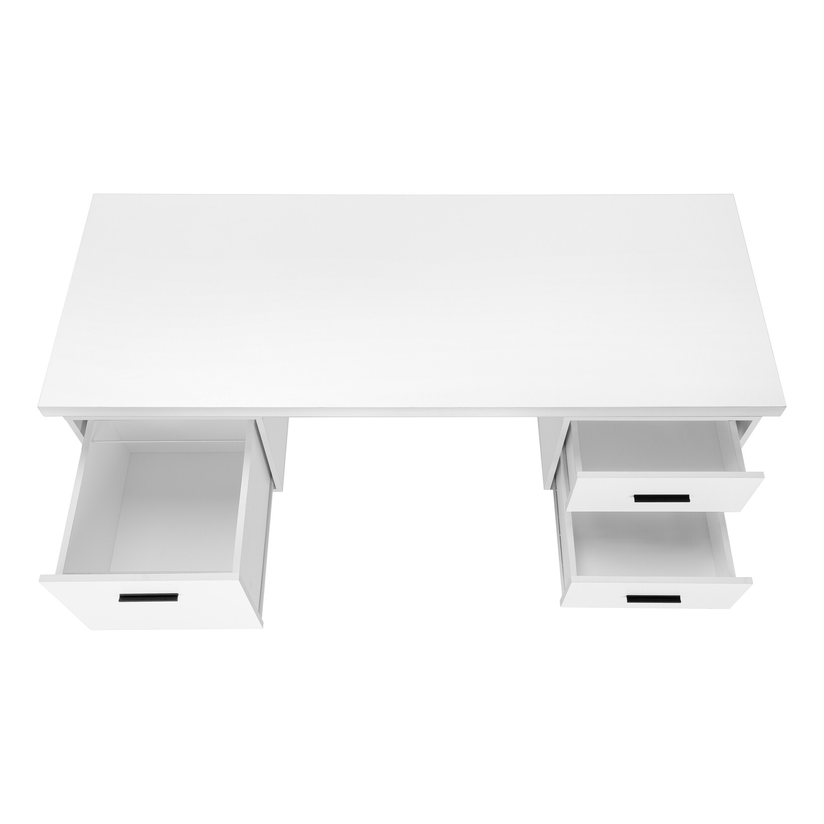 COMPUTER DESK - 60"L / WHITE / BLACK METAL