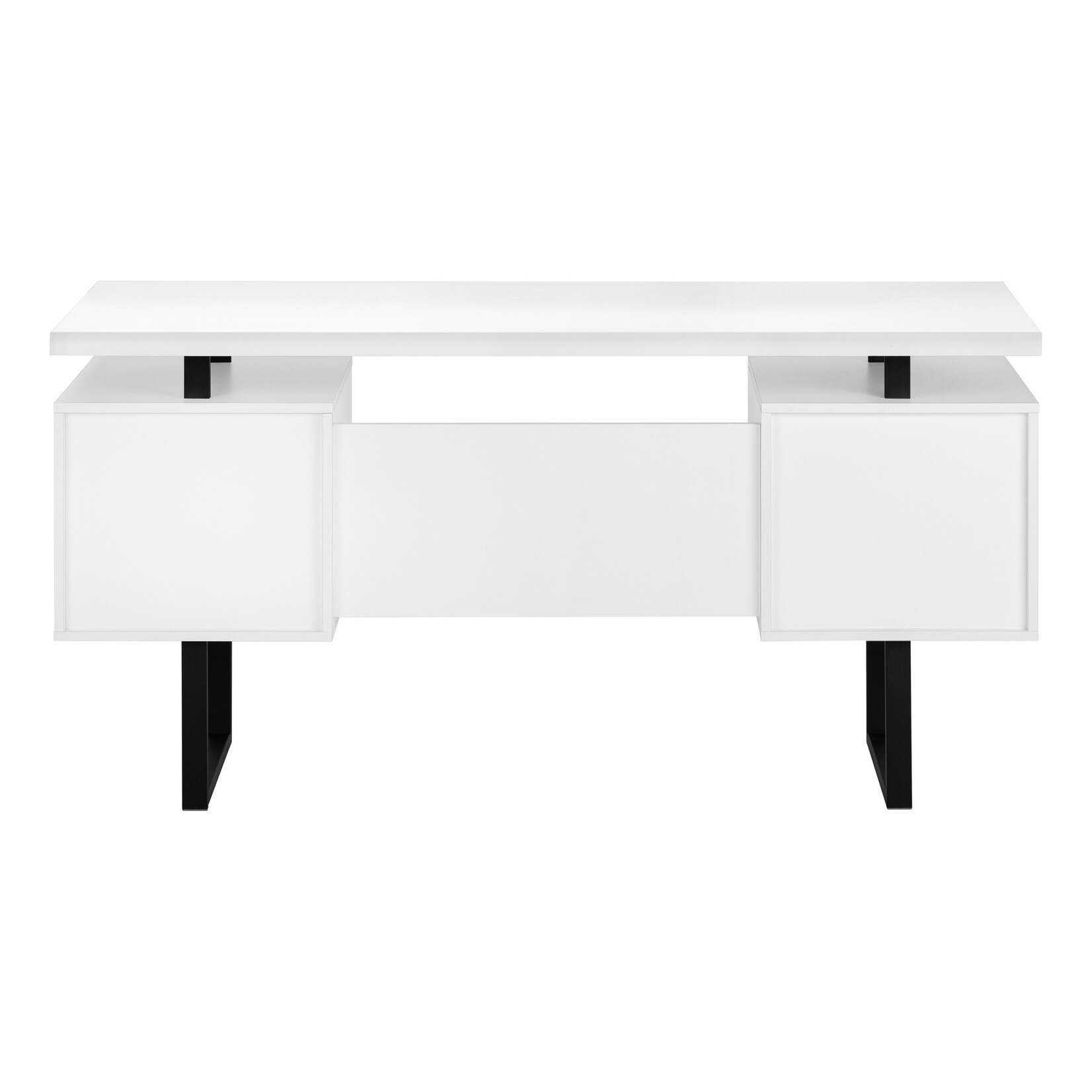 BUREAU - 60"L / BLANC / METAL NOIR