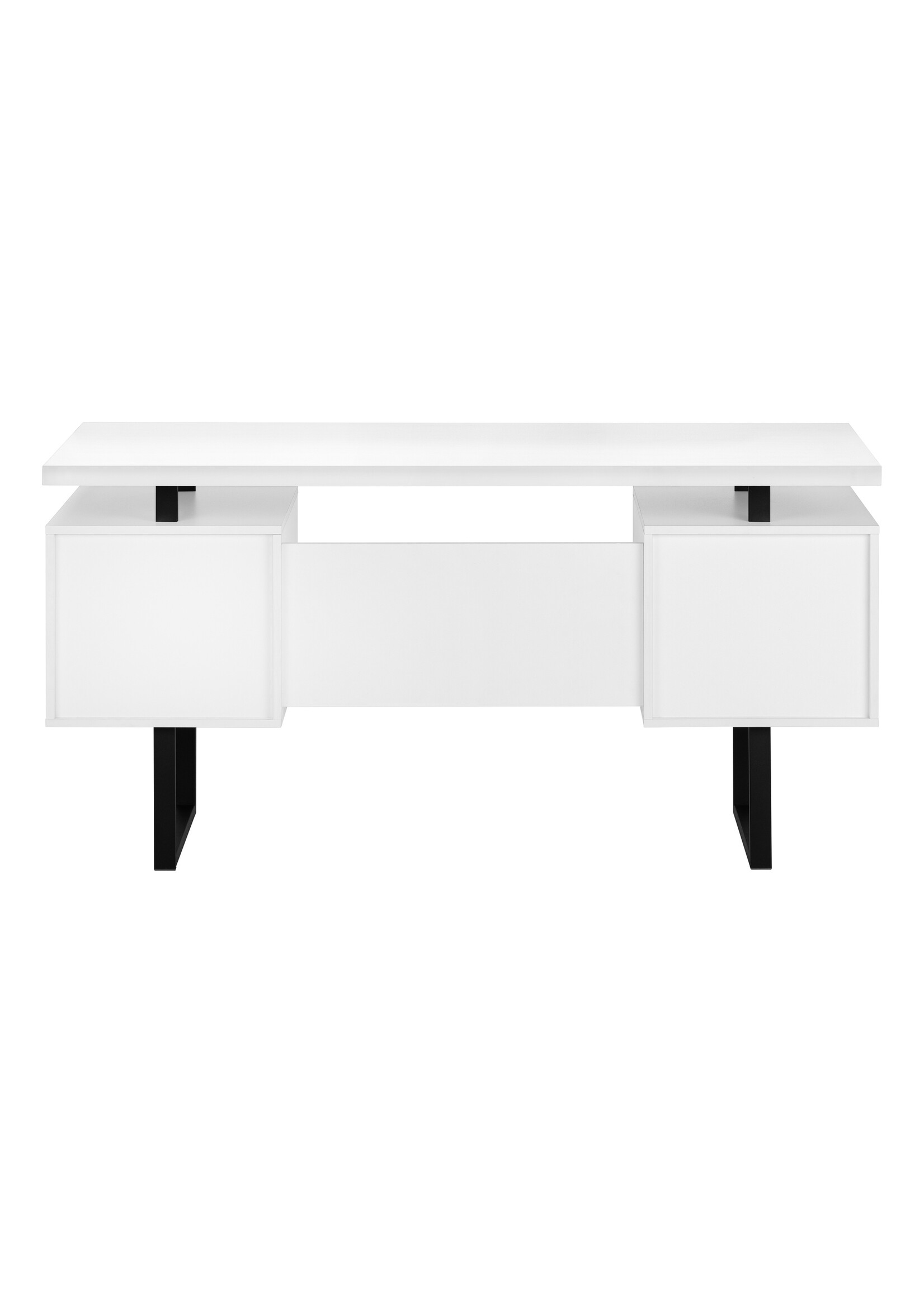 COMPUTER DESK - 60"L / WHITE / BLACK METAL