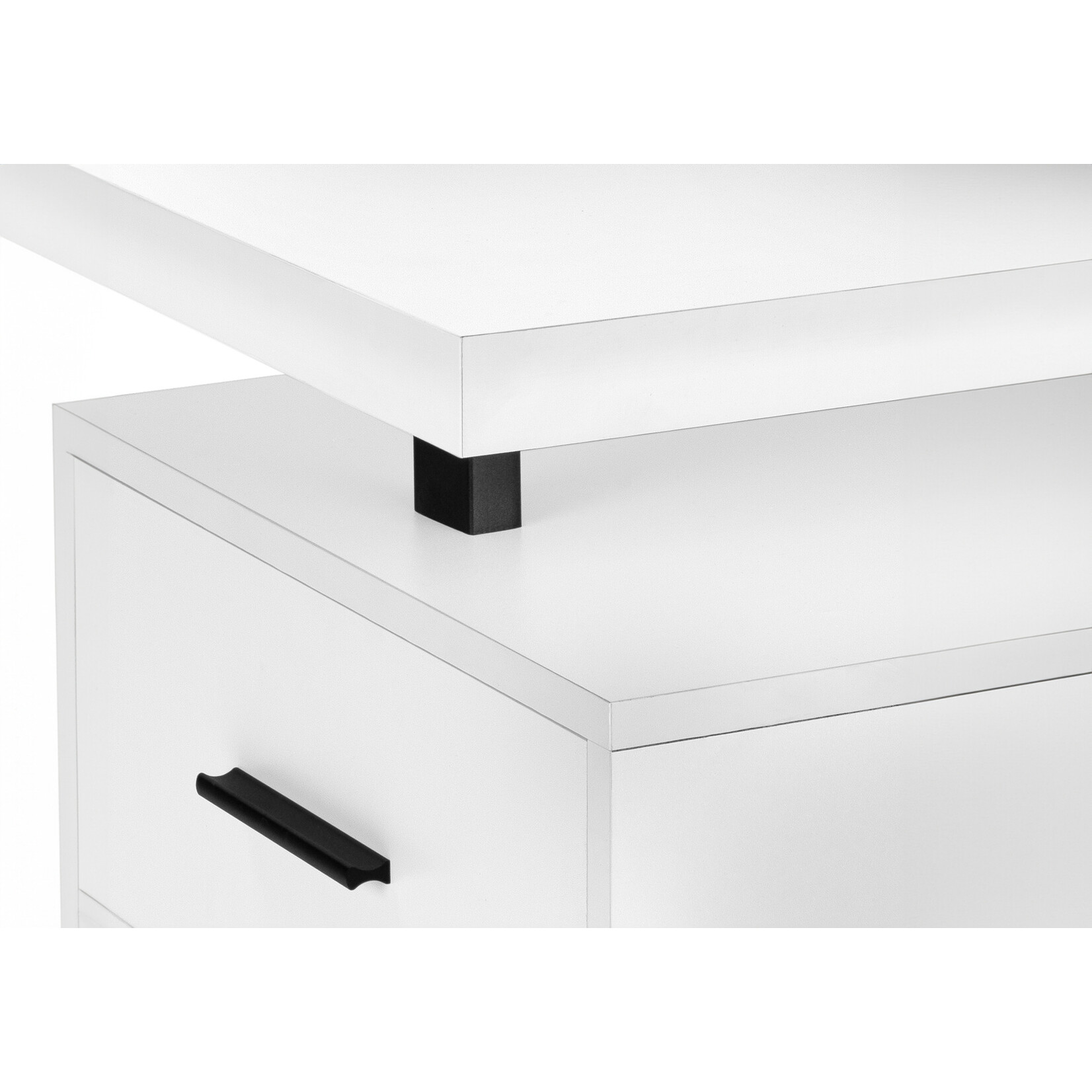 COMPUTER DESK - 60"L / WHITE / BLACK METAL