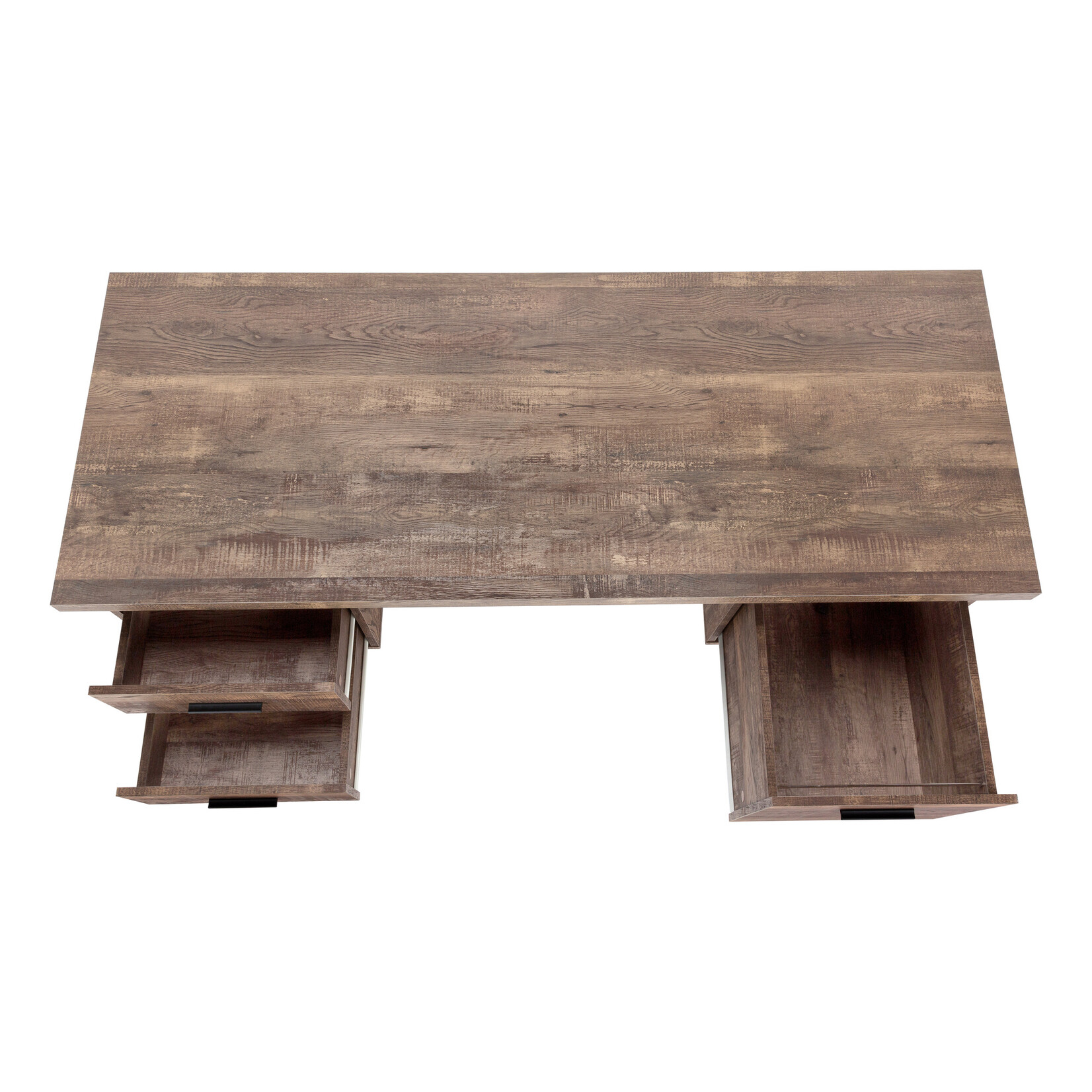 COMPUTER DESK - 60"L / BROWN RECLAIMED WOOD / BLACK METAL