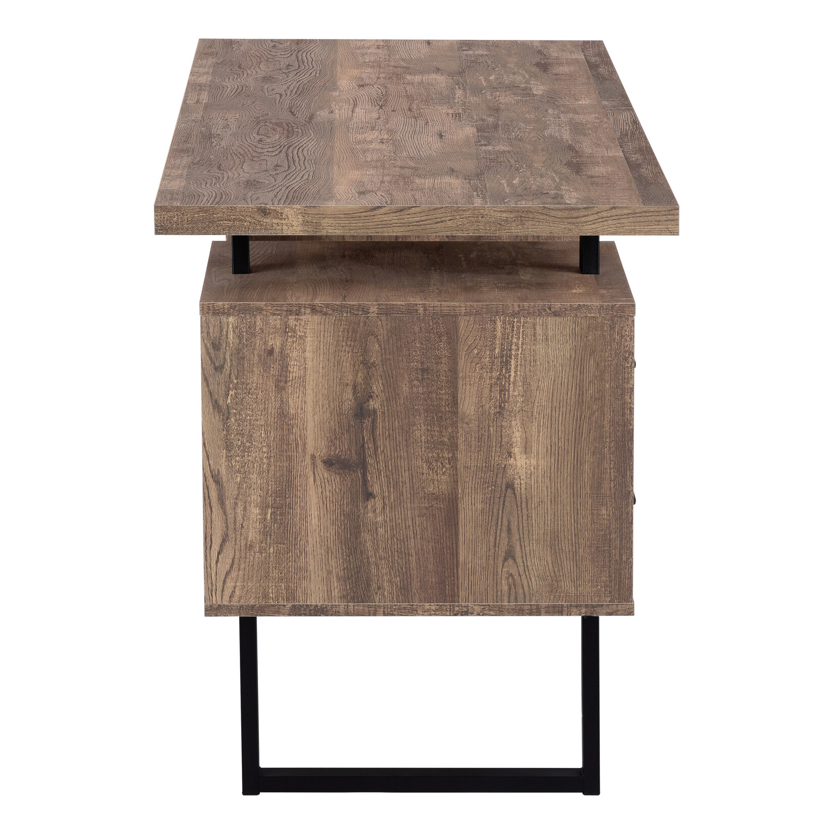 COMPUTER DESK - 60"L / BROWN RECLAIMED WOOD / BLACK METAL