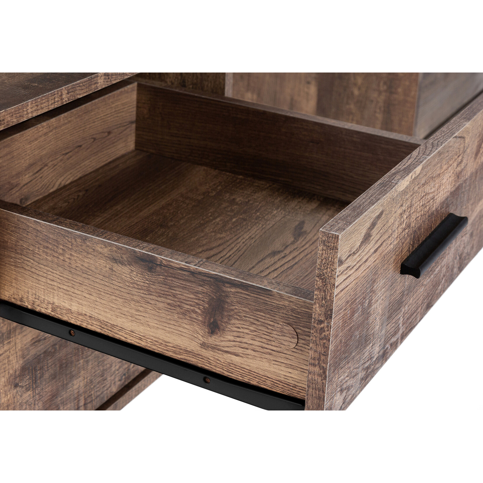 BUREAU - 60"L / FAUX BOIS BRUN / METAL NOIR