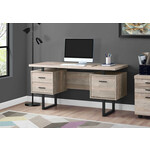 COMPUTER DESK - 60"L / TAUPE RECLAIMED WOOD / BLACK METAL