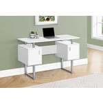 COMPUTER DESK - 48"L / WHITE / SILVER METAL