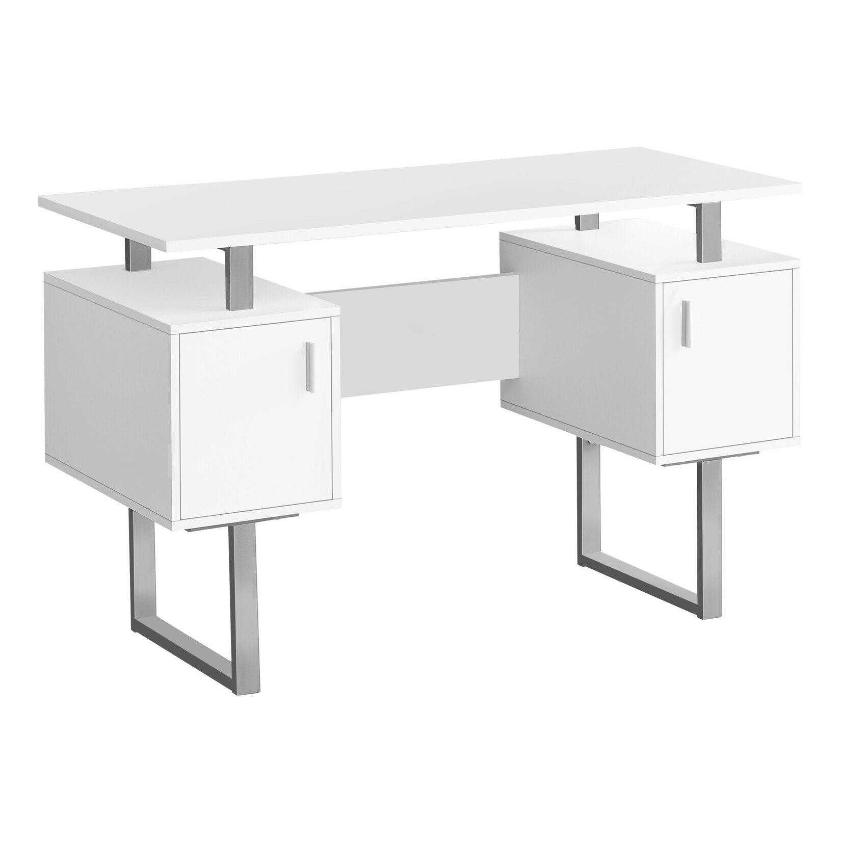 COMPUTER DESK - 48"L / WHITE / SILVER METAL