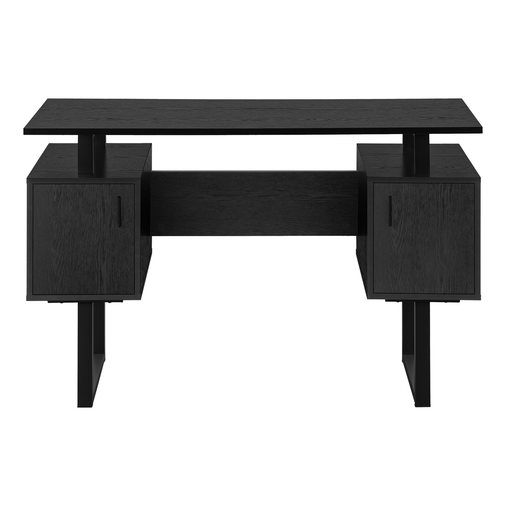 COMPUTER DESK - 48"L / BLACK OAK / BLACK METAL