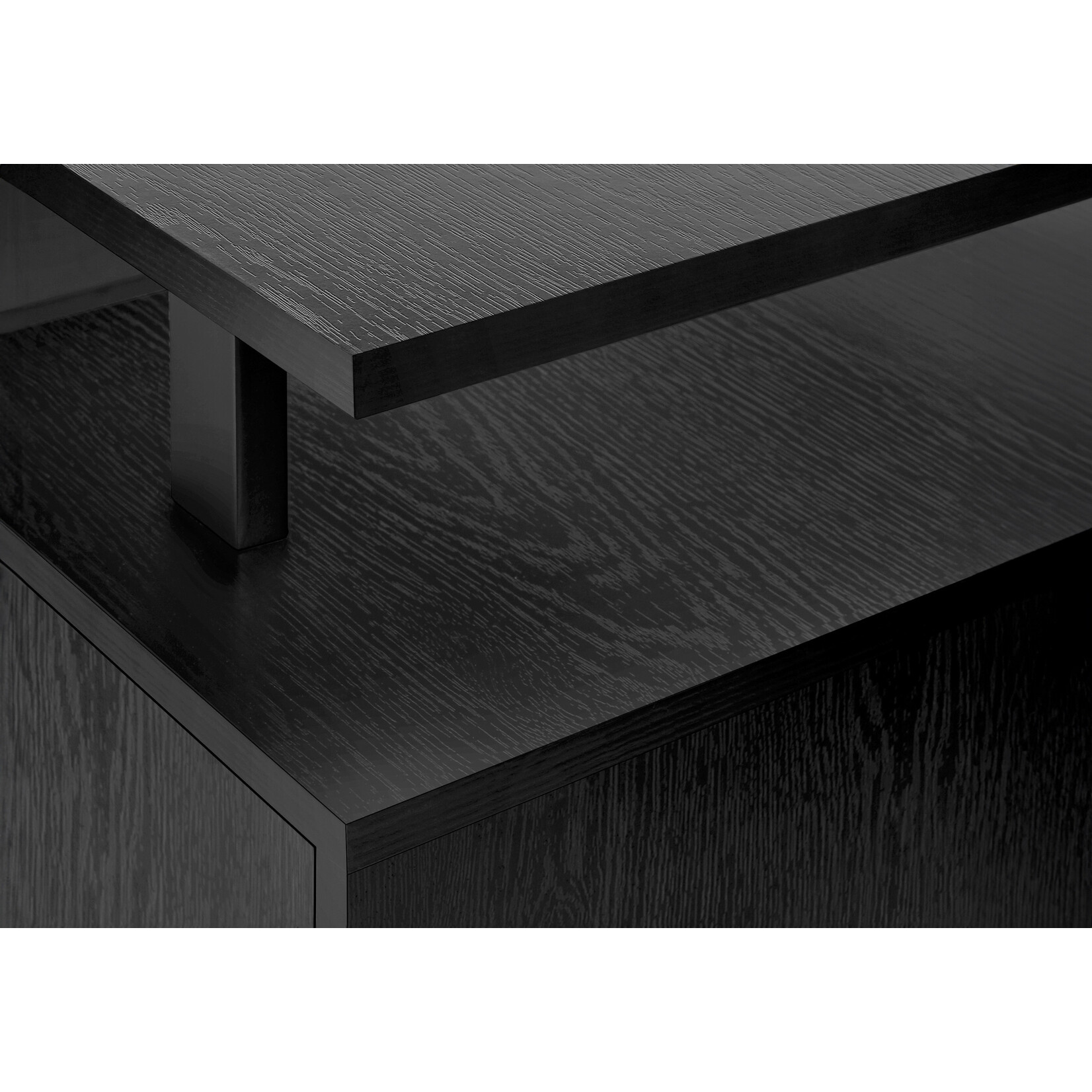 COMPUTER DESK - 48"L / BLACK OAK / BLACK METAL