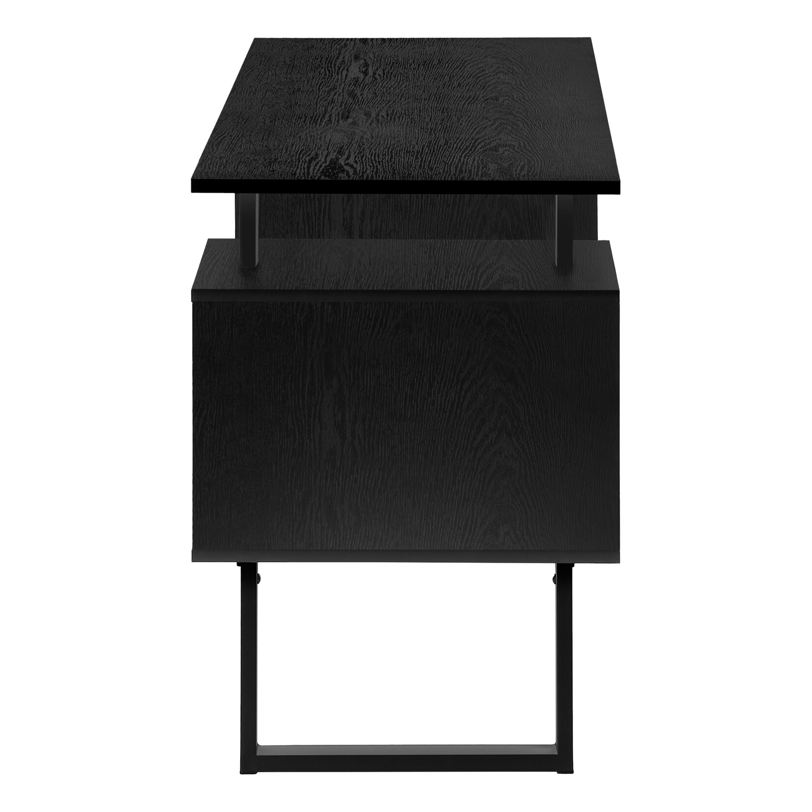 COMPUTER DESK - 48"L / BLACK OAK / BLACK METAL