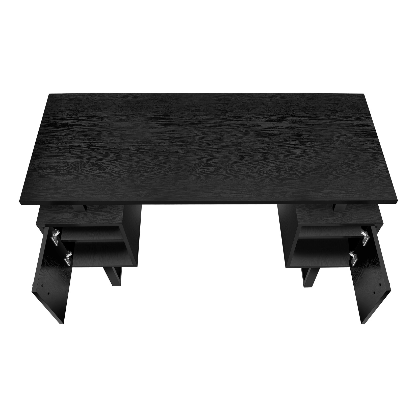 COMPUTER DESK - 48"L / BLACK OAK / BLACK METAL