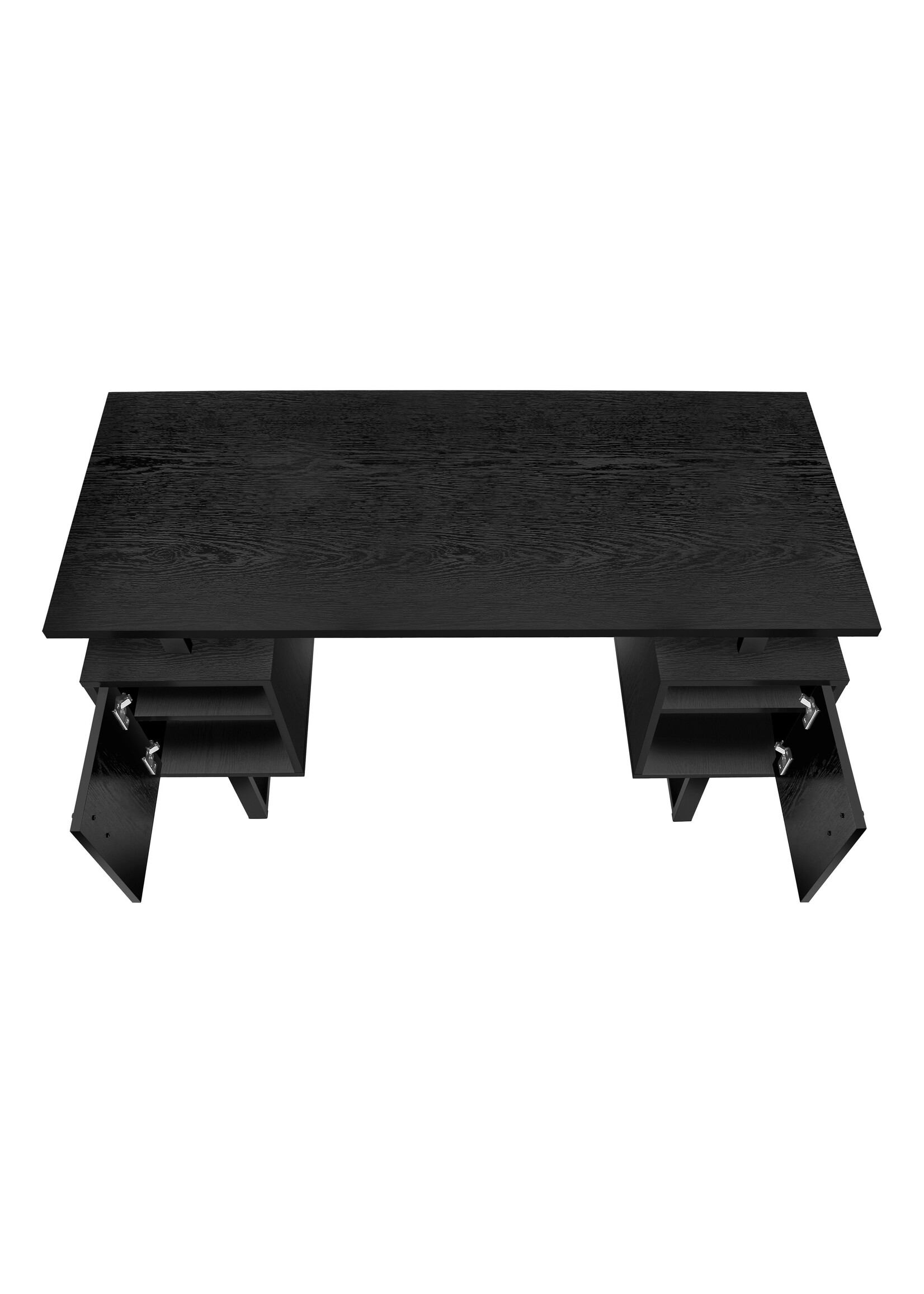 COMPUTER DESK - 48"L / BLACK OAK / BLACK METAL