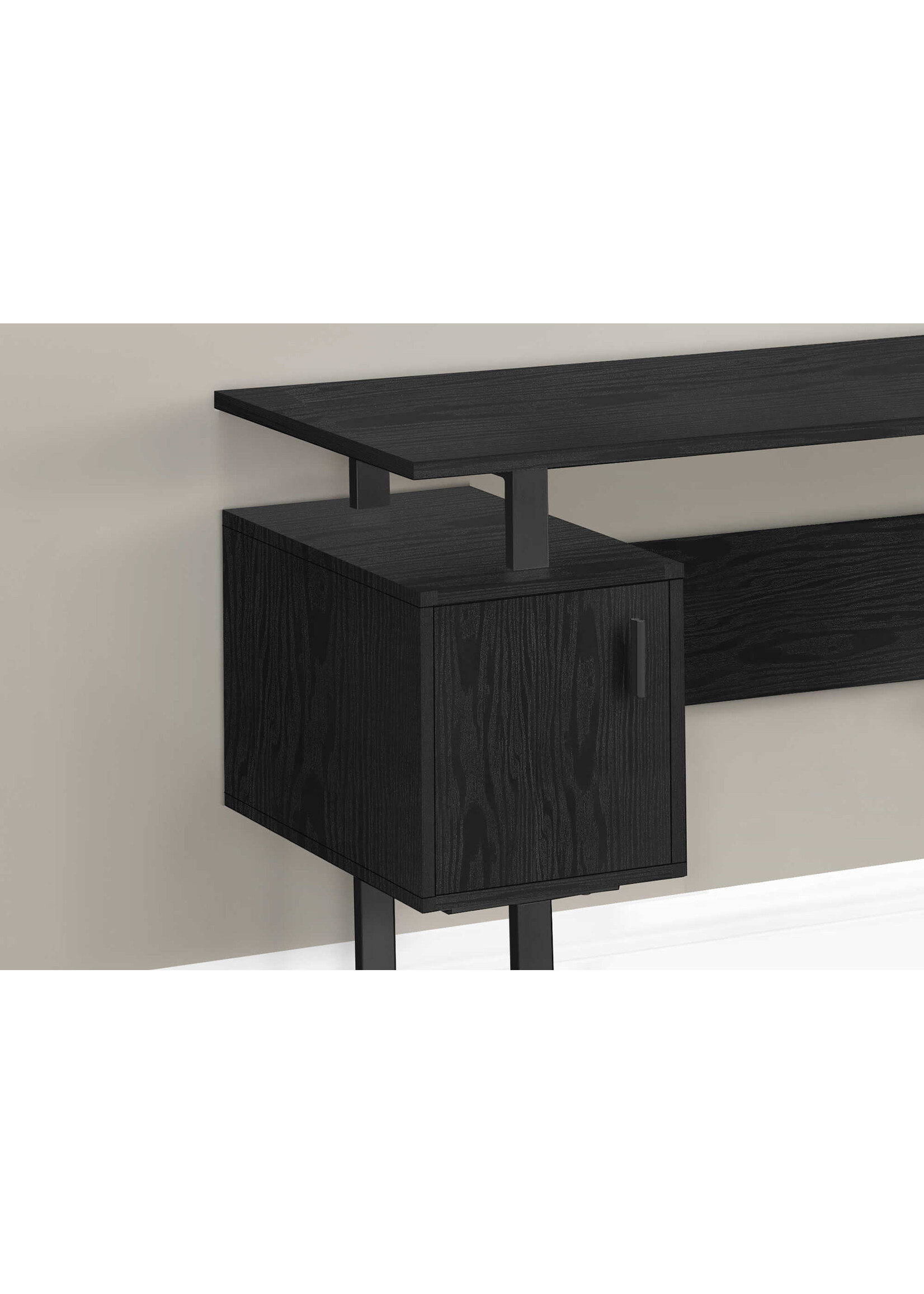 BUREAU - 48"L / METAL NOIR / CHENE NOIR