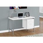 COMPUTER DESK - 48"L / WHITE / SILVER METAL