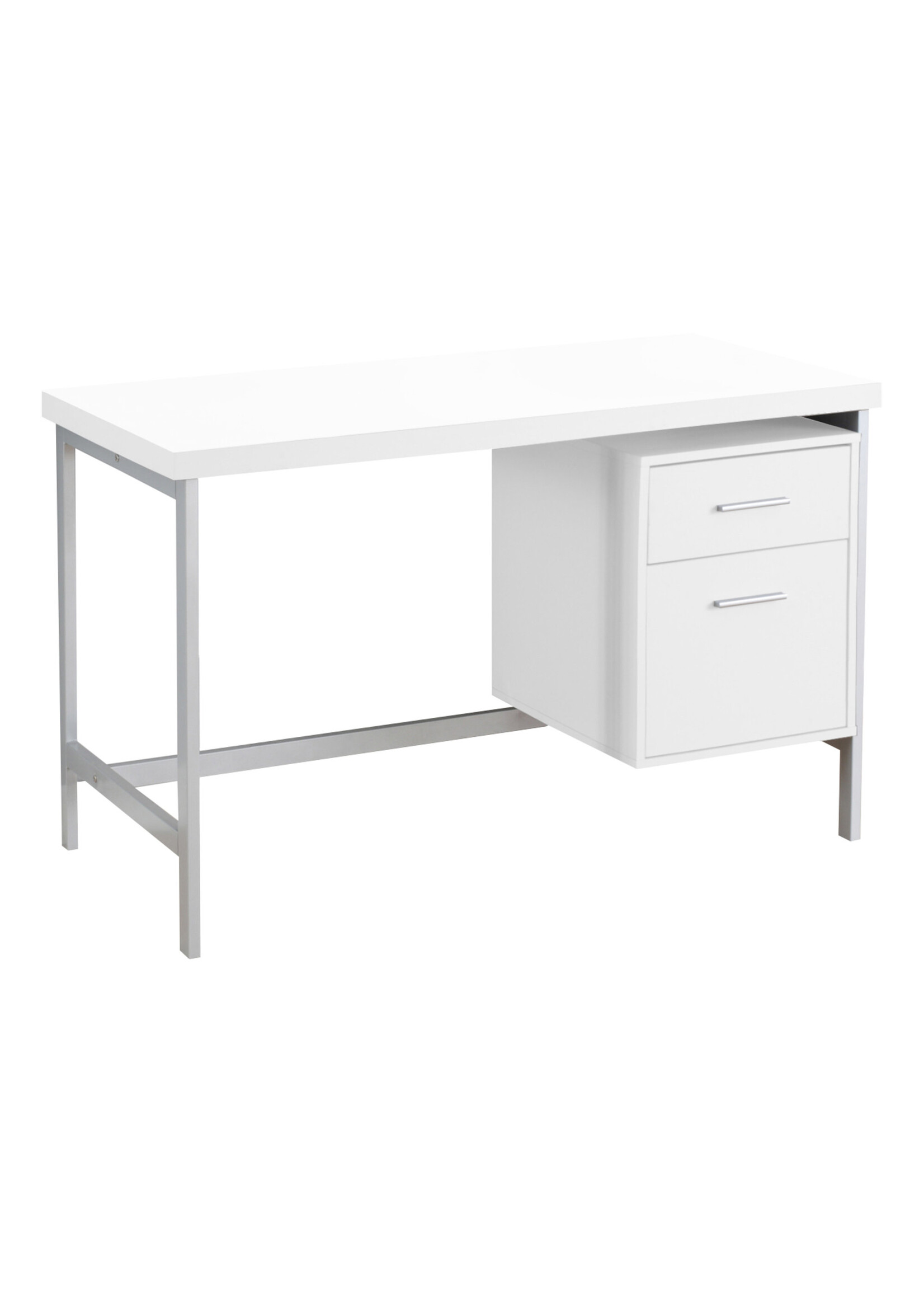 COMPUTER DESK - 48"L / WHITE / SILVER METAL