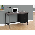 COMPUTER DESK - 48"L / BLACK / GREY TOP / BLACK METAL