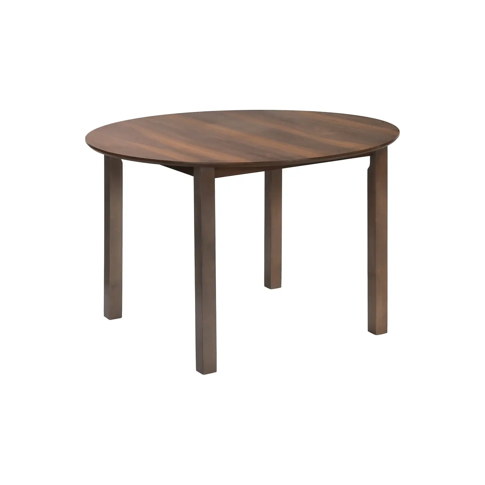 TABLE A MANGER - 48"DIA / BOIS PLAQUE NOYER BRUN