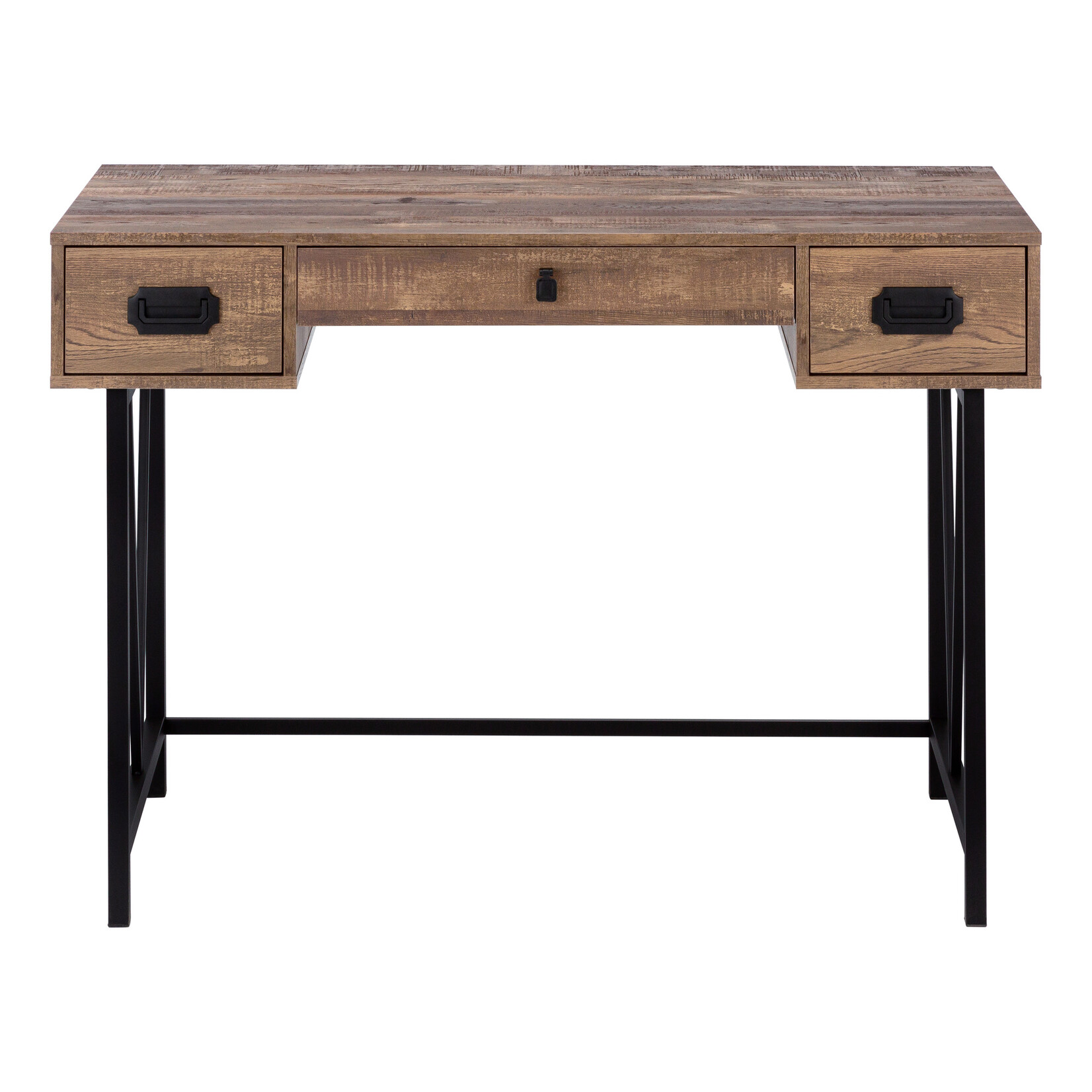 COMPUTER DESK - 48"L / BROWN RECLAIMED WOOD / BLACK METAL