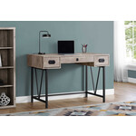 COMPUTER DESK - 48"L / TAUPE RECLAIMED WOOD / BLACK METAL