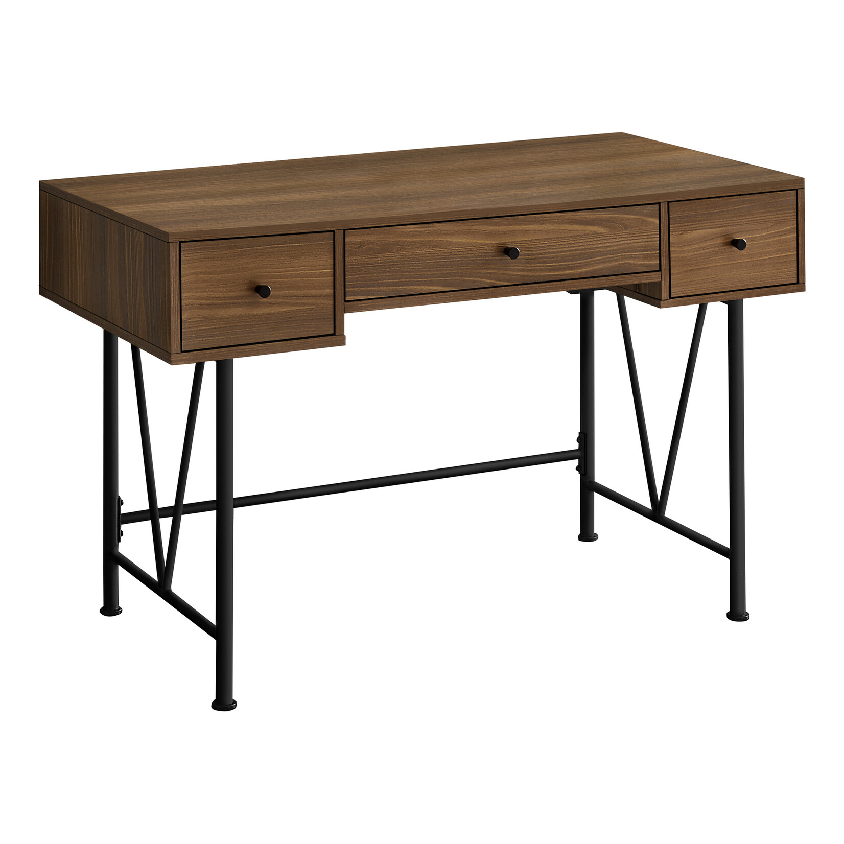 COMPUTER DESK - 48"L / WALNUT / BLACK METAL