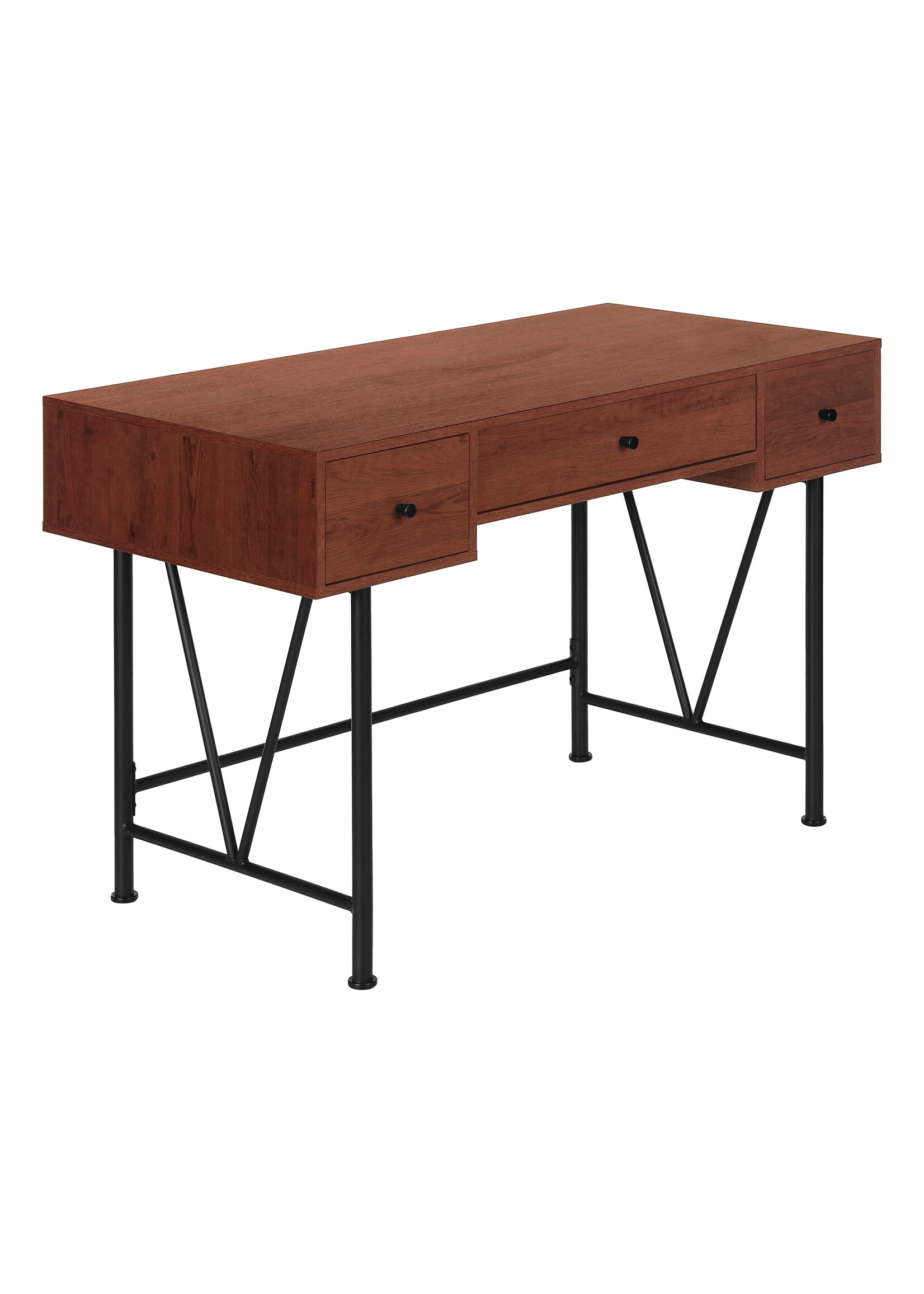 BUREAU - 48"L / CERISE / METAL NOIR