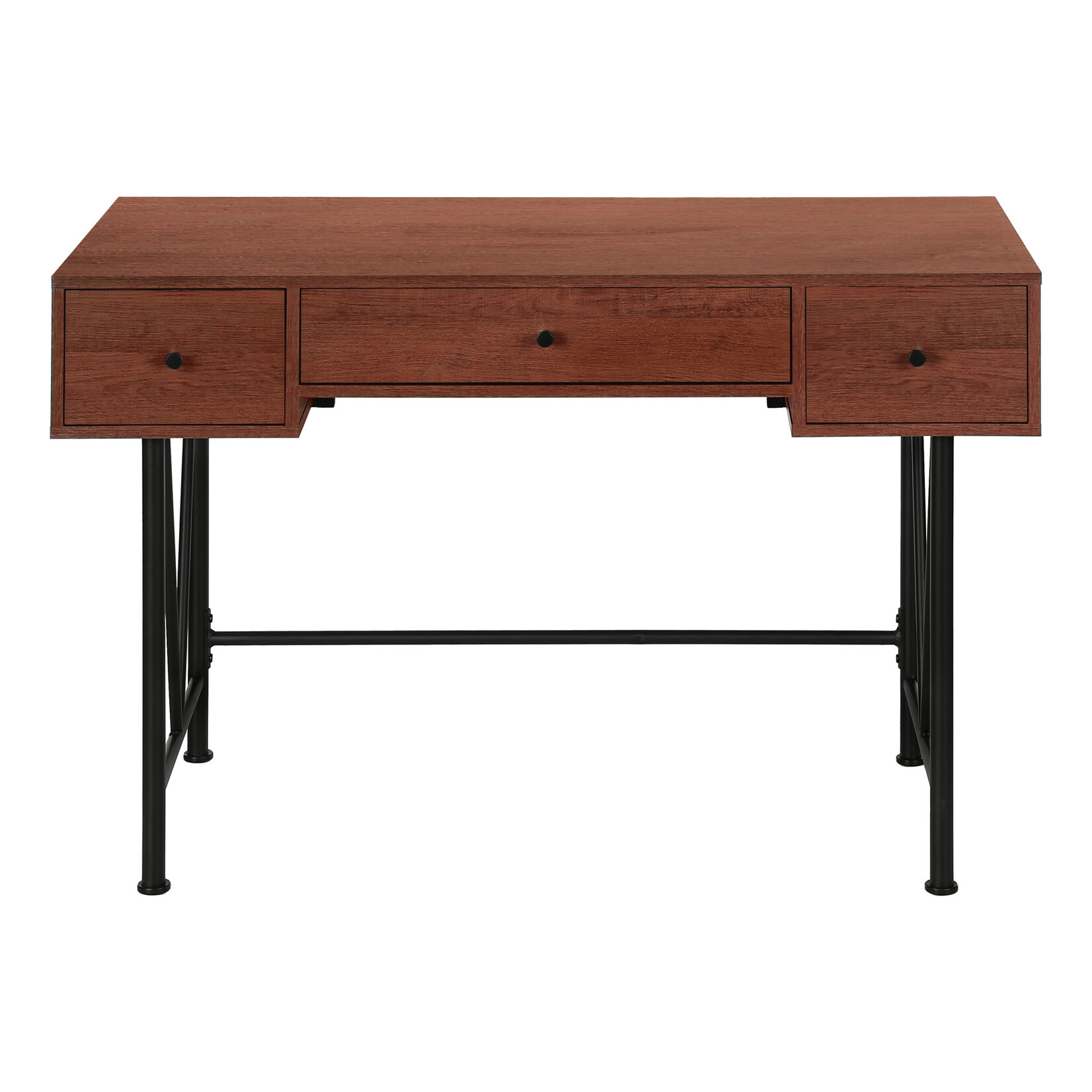 COMPUTER DESK - 48"L / CHERRY / BLACK METAL
