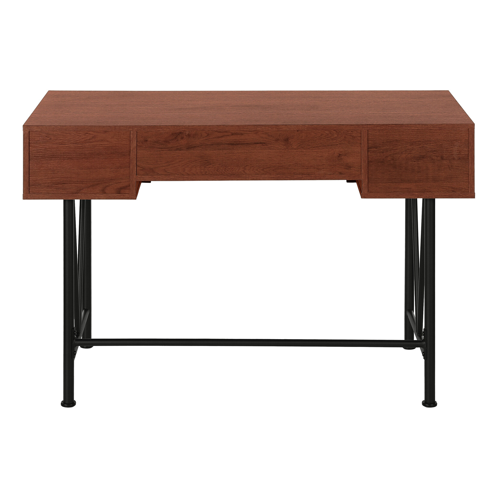 COMPUTER DESK - 48"L / CHERRY / BLACK METAL