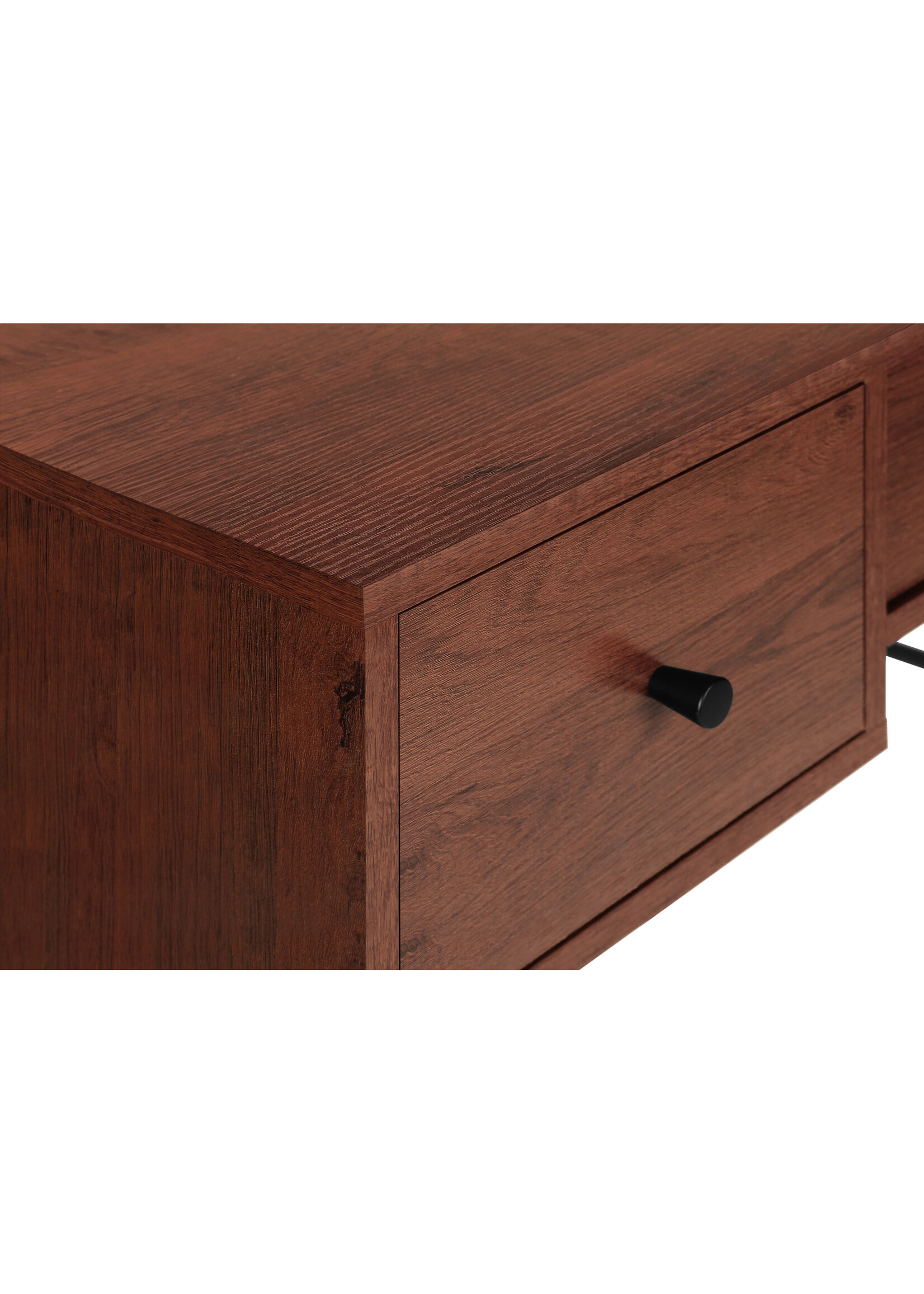 BUREAU - 48"L / CERISE / METAL NOIR