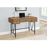 COMPUTER DESK - 48"L / LIGHT RECLAIMED WOOD / BLACK METAL