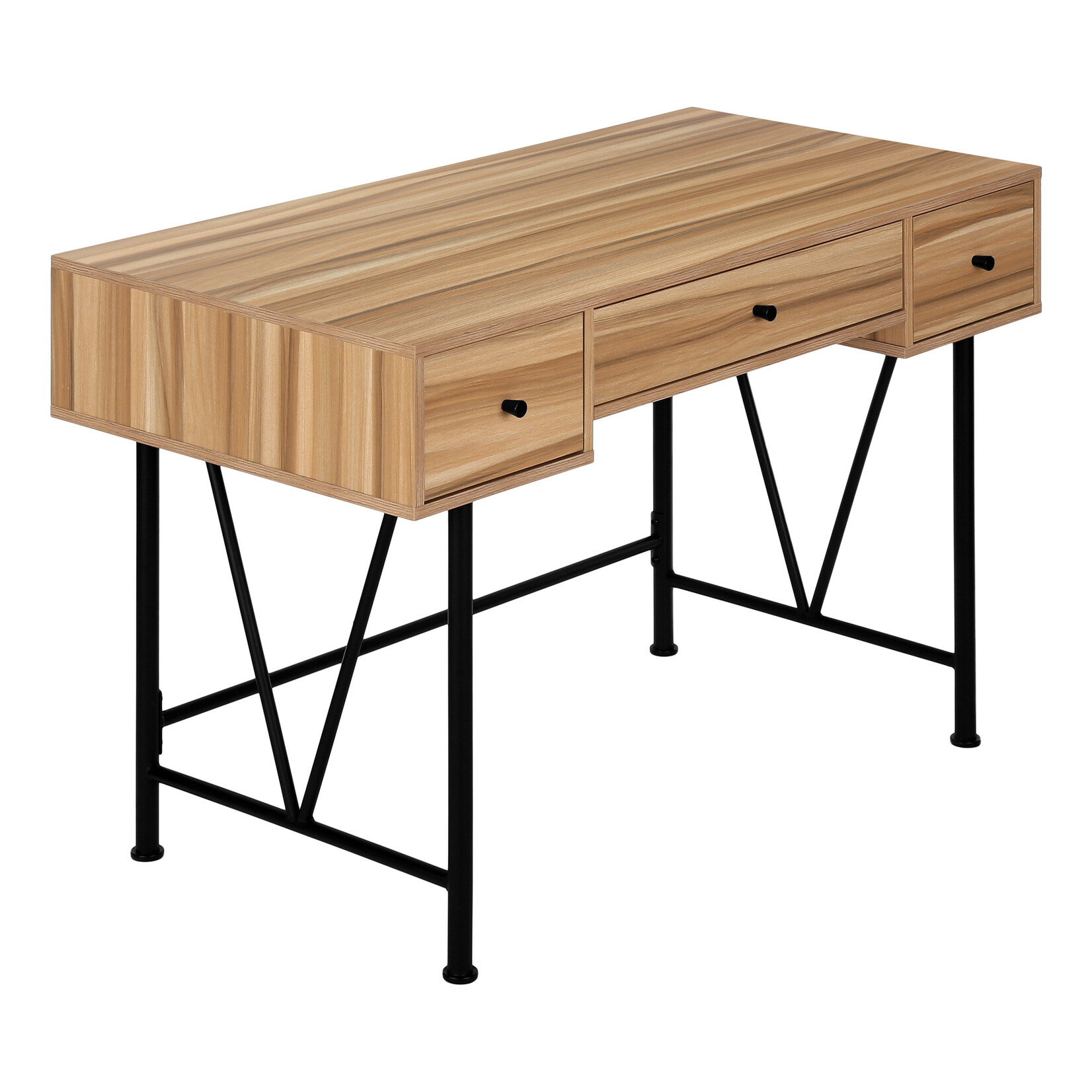 COMPUTER DESK - 48"L / LIGHT RECLAIMED WOOD / BLACK METAL