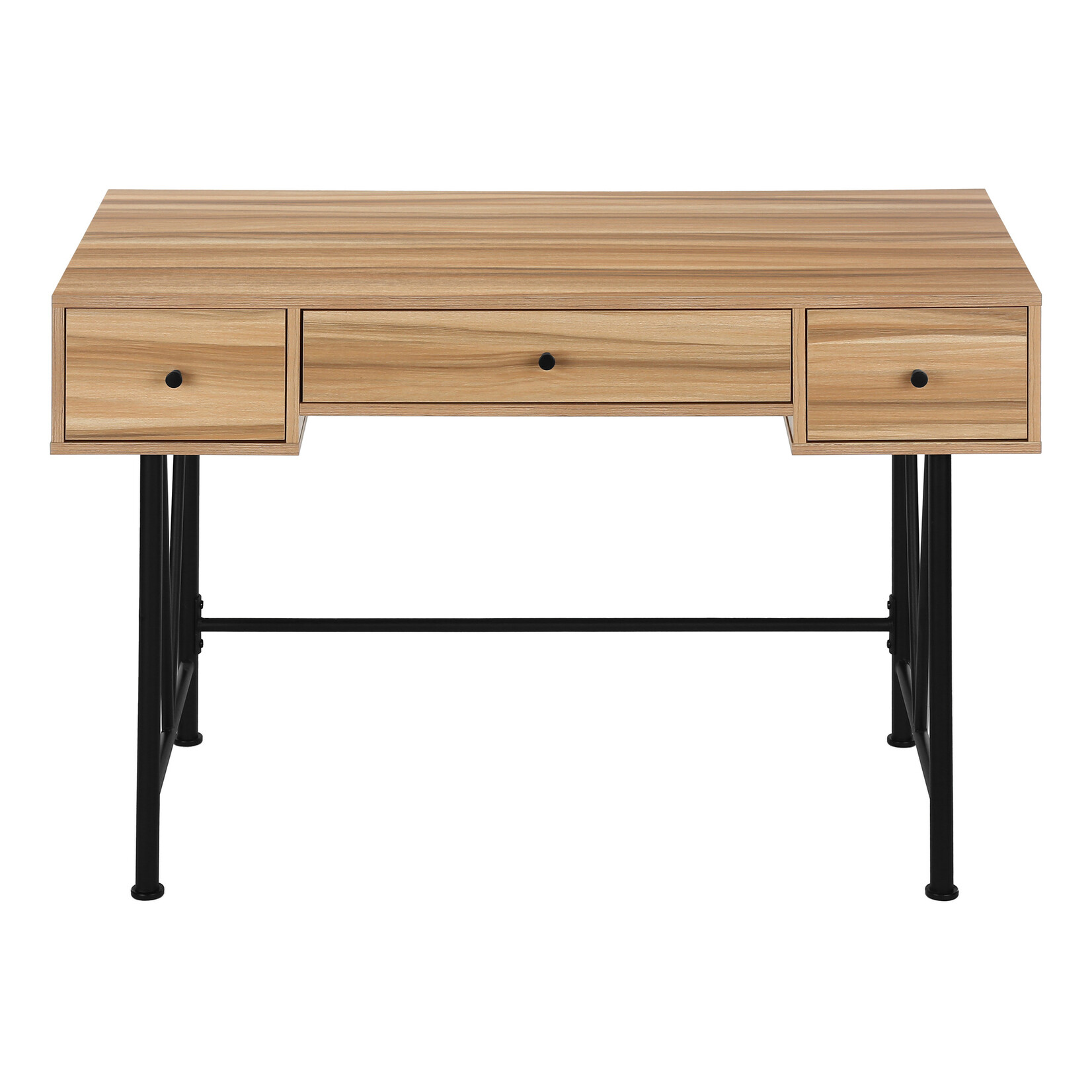 COMPUTER DESK - 48"L / LIGHT RECLAIMED WOOD / BLACK METAL