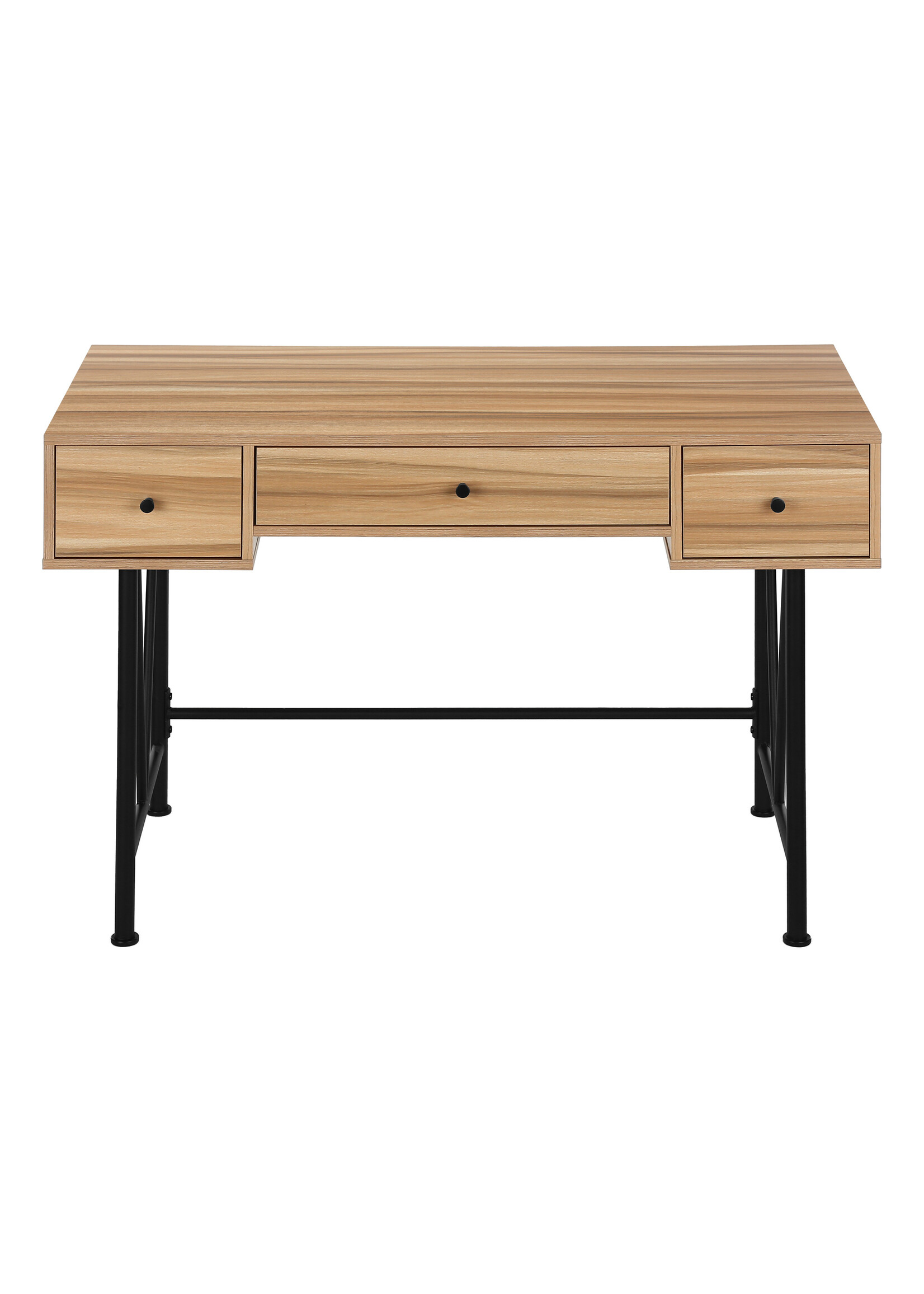 BUREAU - 48"L / FAUX BOIS PALE / METAL NOIR