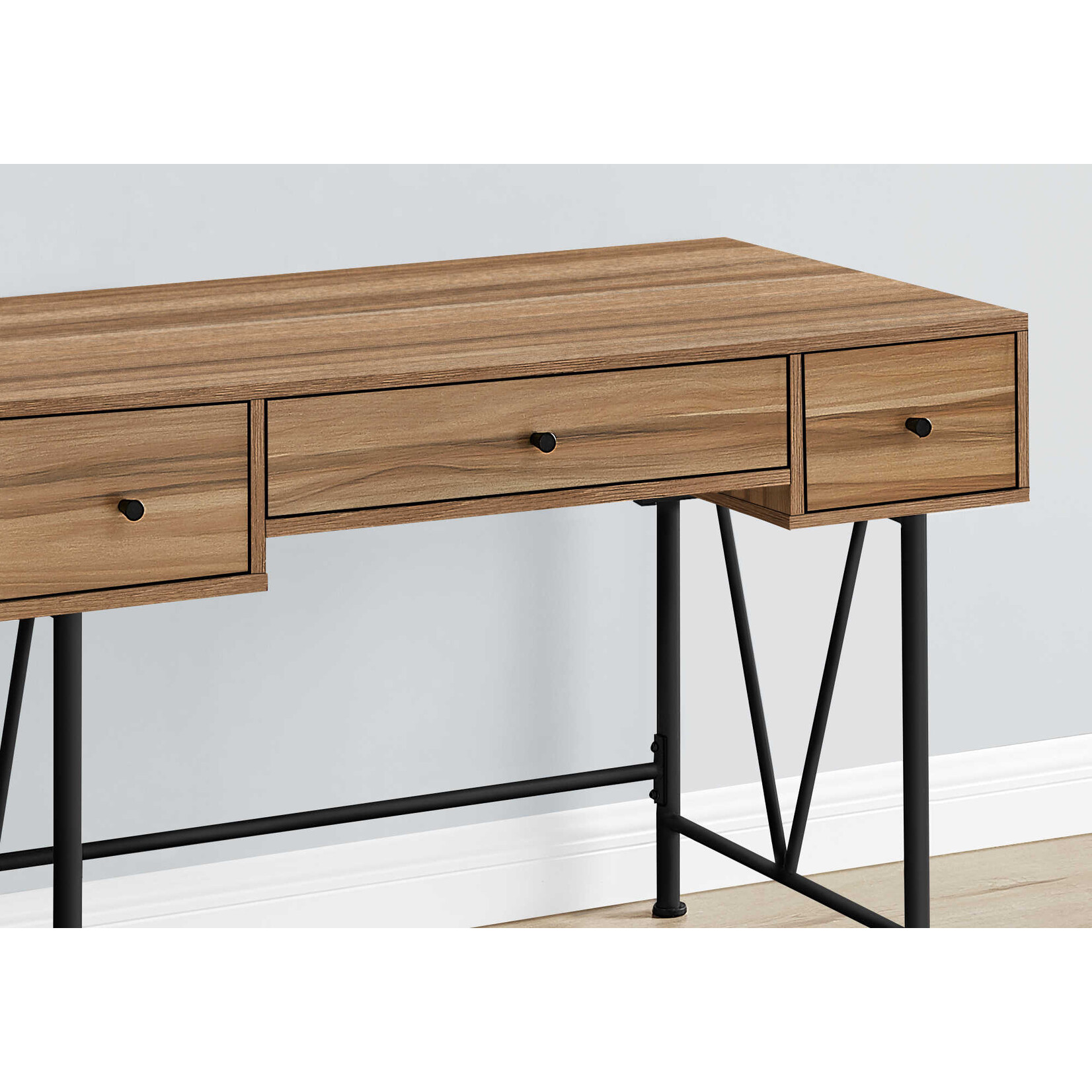 COMPUTER DESK - 48"L / LIGHT RECLAIMED WOOD / BLACK METAL