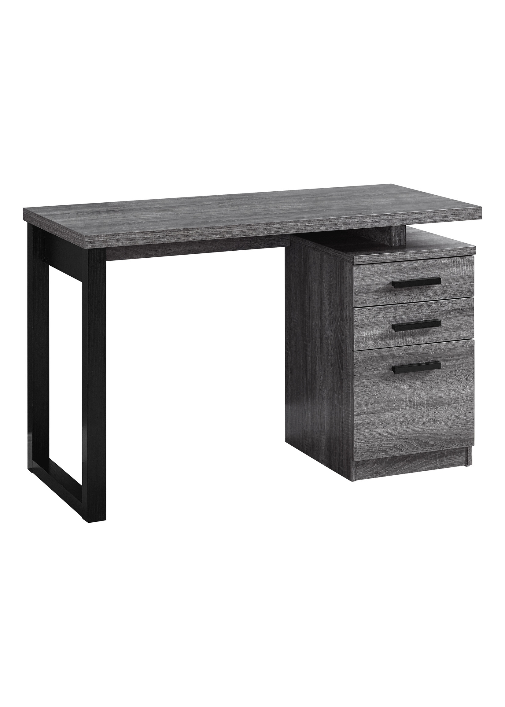 BUREAU - 48"L / GRIS-NOIR ORIENTATION GAUCHE OU DROITE