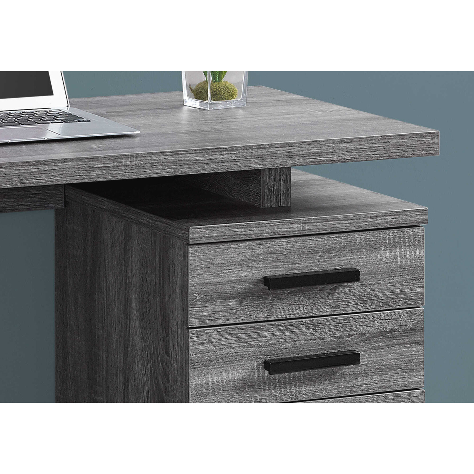 COMPUTER DESK - 48"L / GREY-BLACK LEFT OR RIGHT FACING
