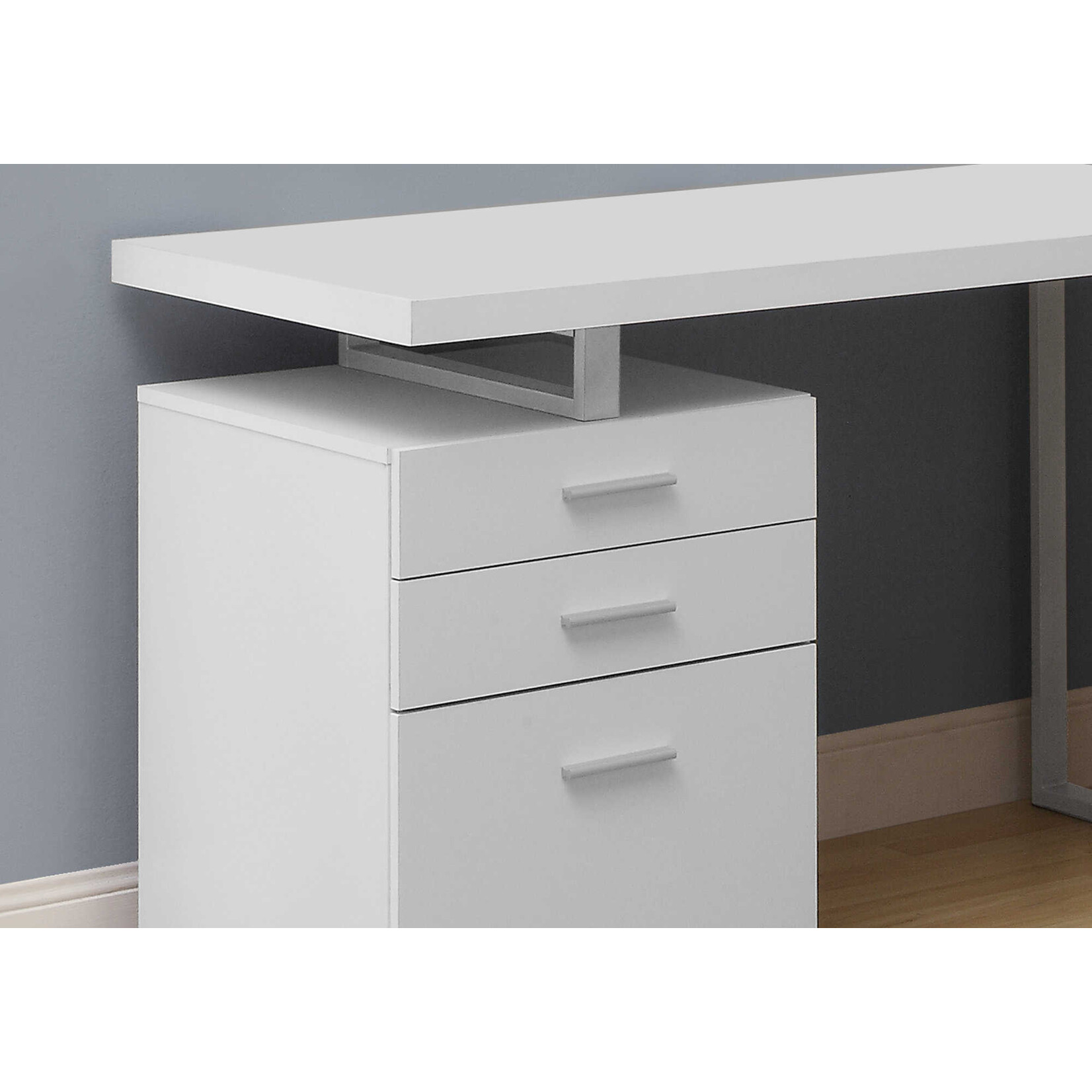 BUREAU - 48"L / BLANC ORIENTATION GAUCHE OU DROITE