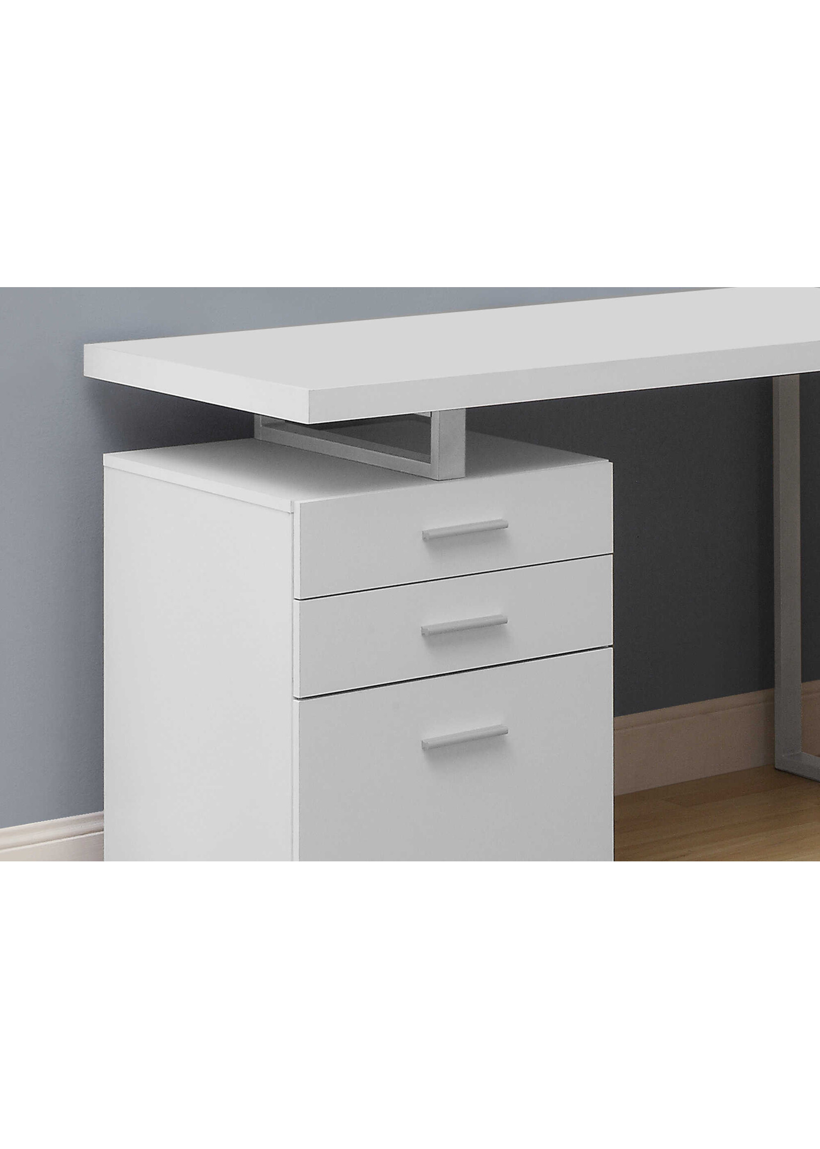 BUREAU - 48"L / BLANC ORIENTATION GAUCHE OU DROITE