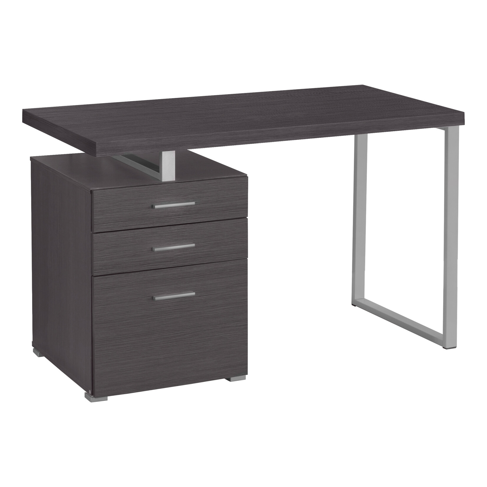 BUREAU - 48"L / GRIS ORIENTATION GAUCHE OU DROITE