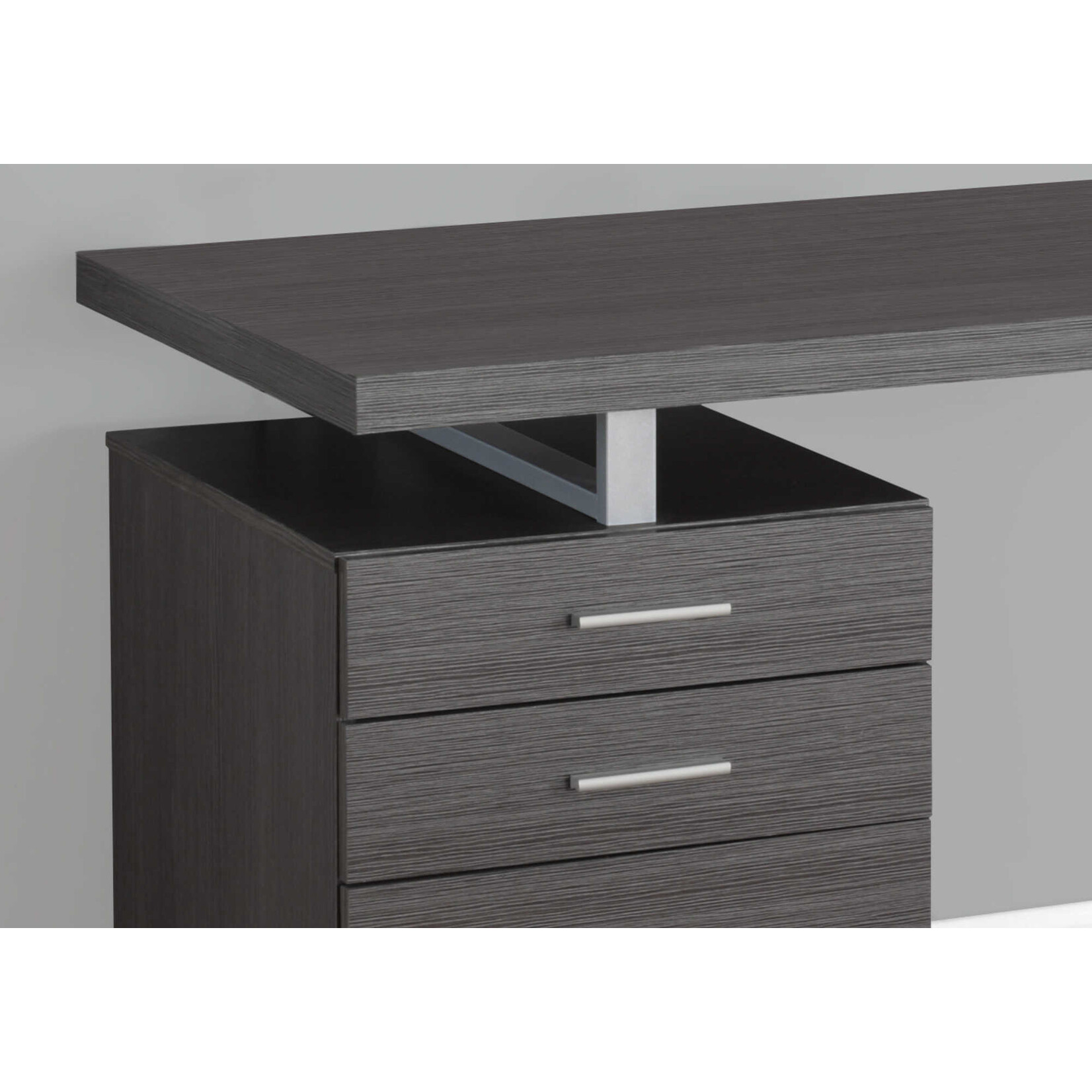 BUREAU - 48"L / GRIS ORIENTATION GAUCHE OU DROITE