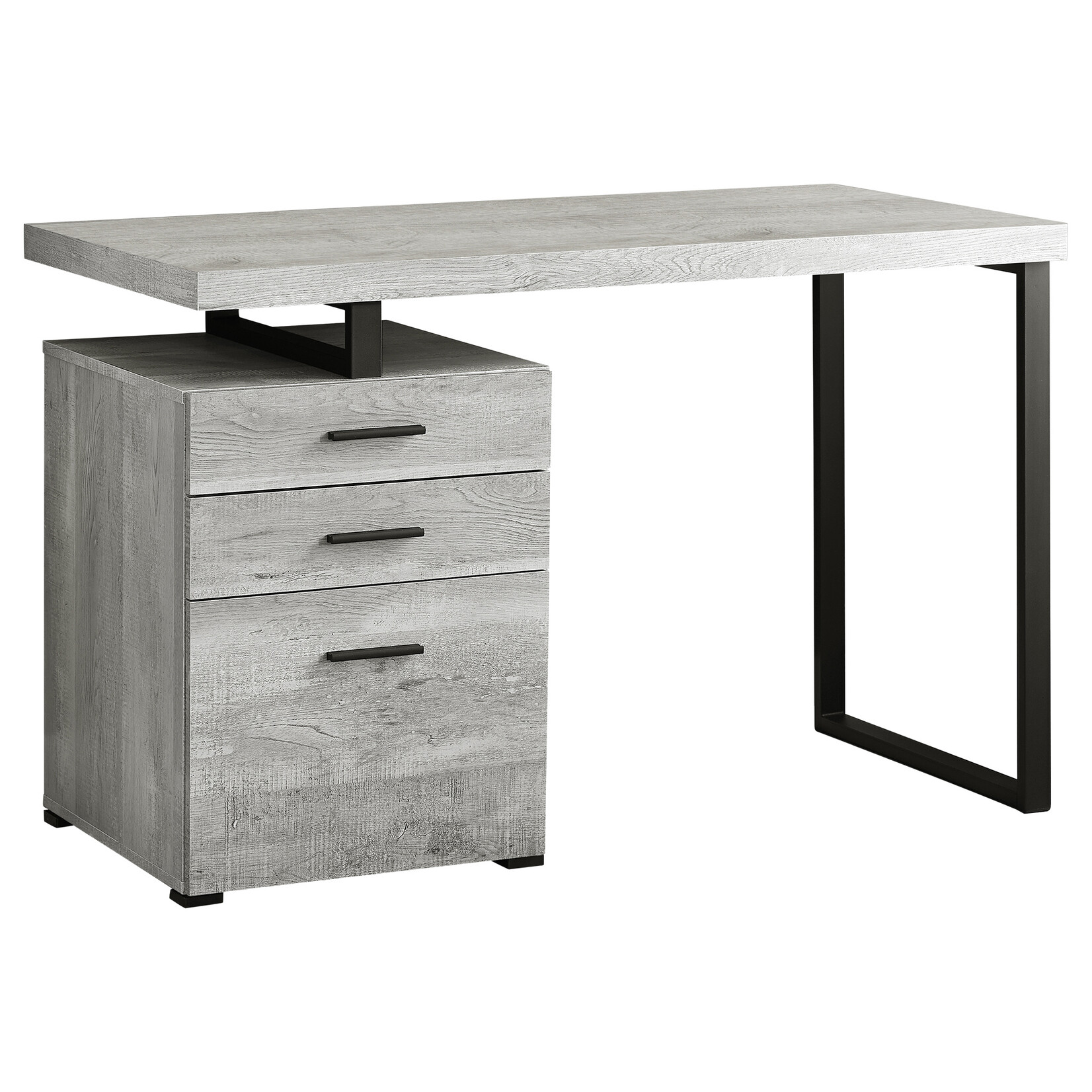 COMPUTER DESK - 48"L / GREY RECLAIMED WOOD / BLACK METAL