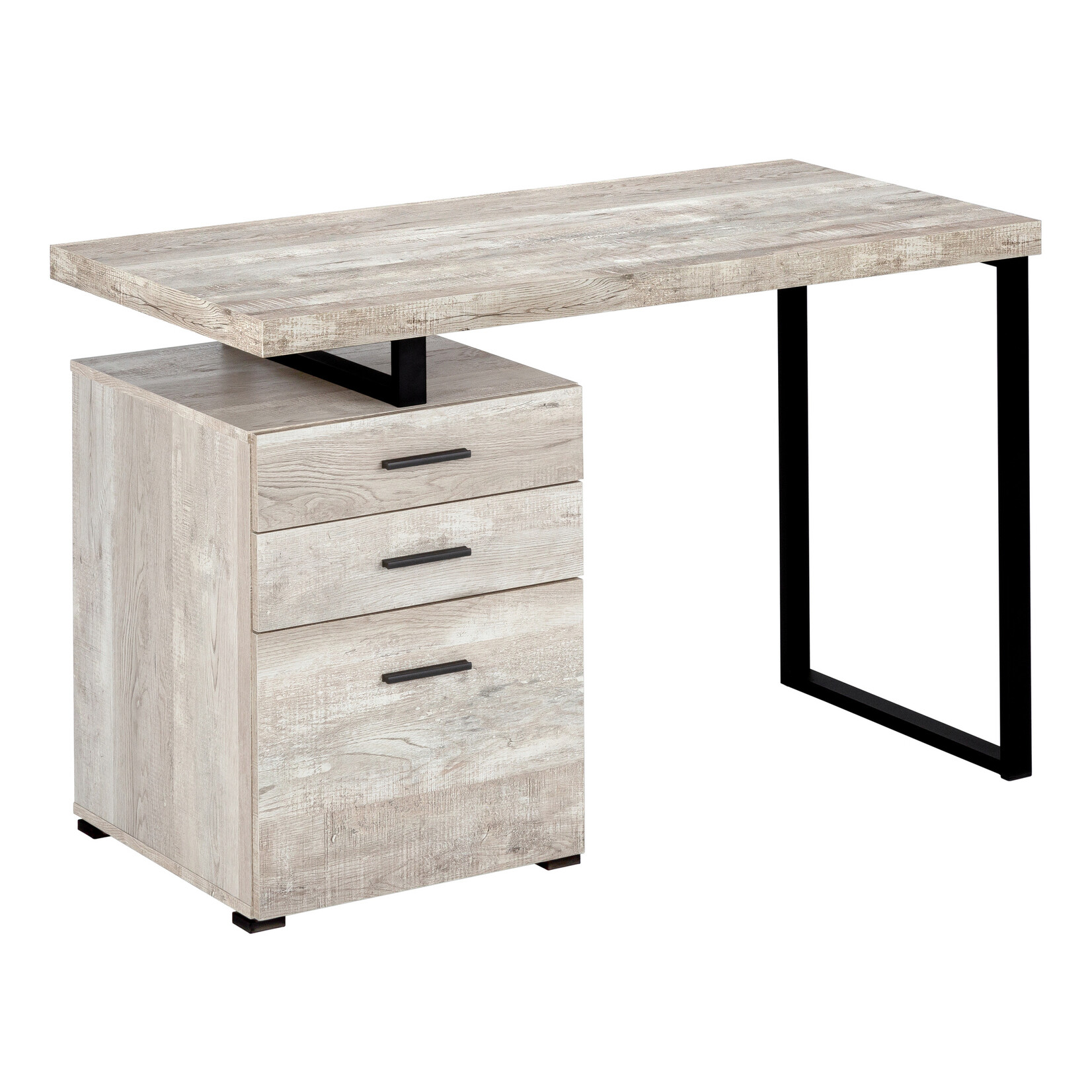 Computer Desk - 48" / Taupe Reclaimed Wood  / Black Metal