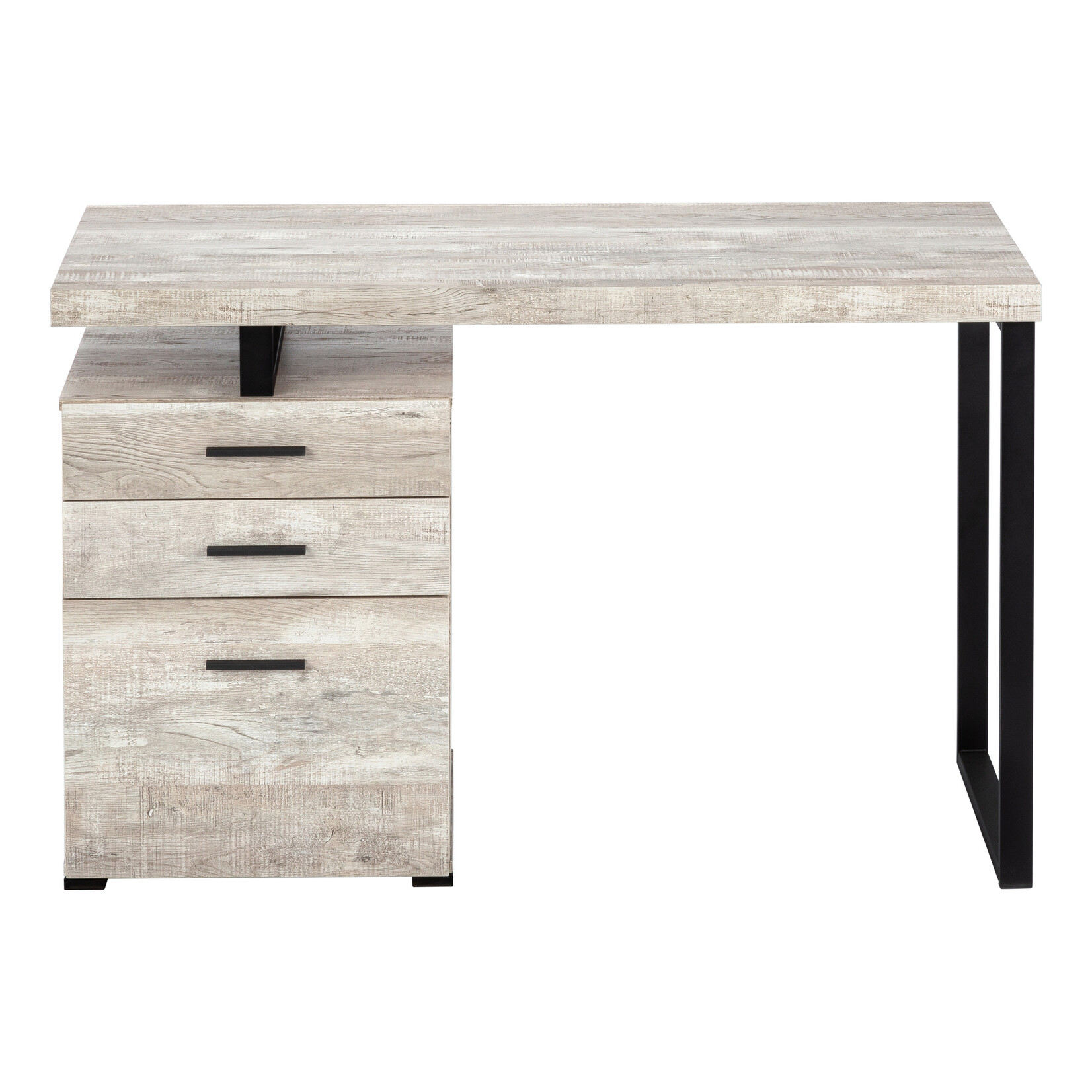 Computer Desk - 48" / Taupe Reclaimed Wood  / Black Metal