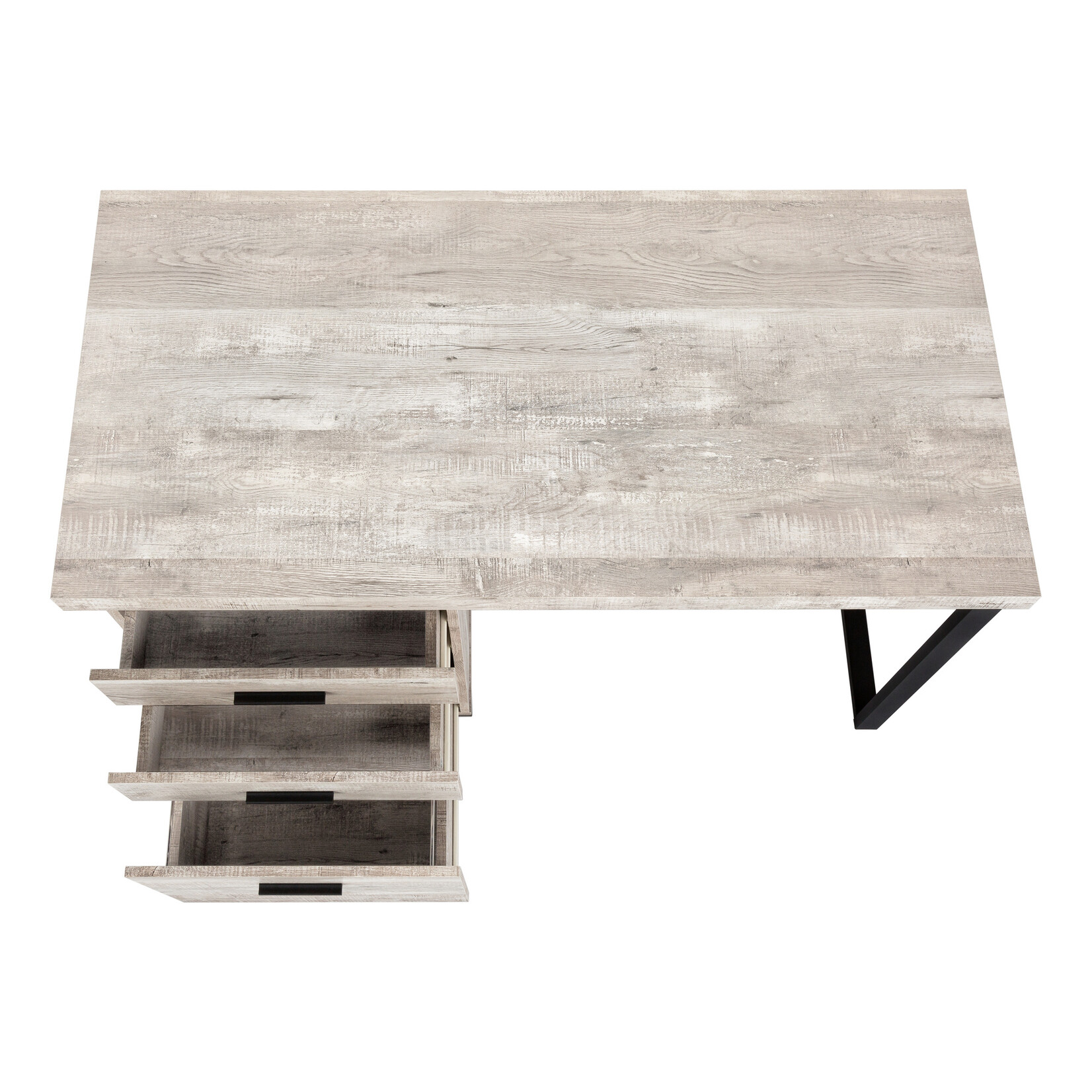 Computer Desk - 48" / Taupe Reclaimed Wood  / Black Metal
