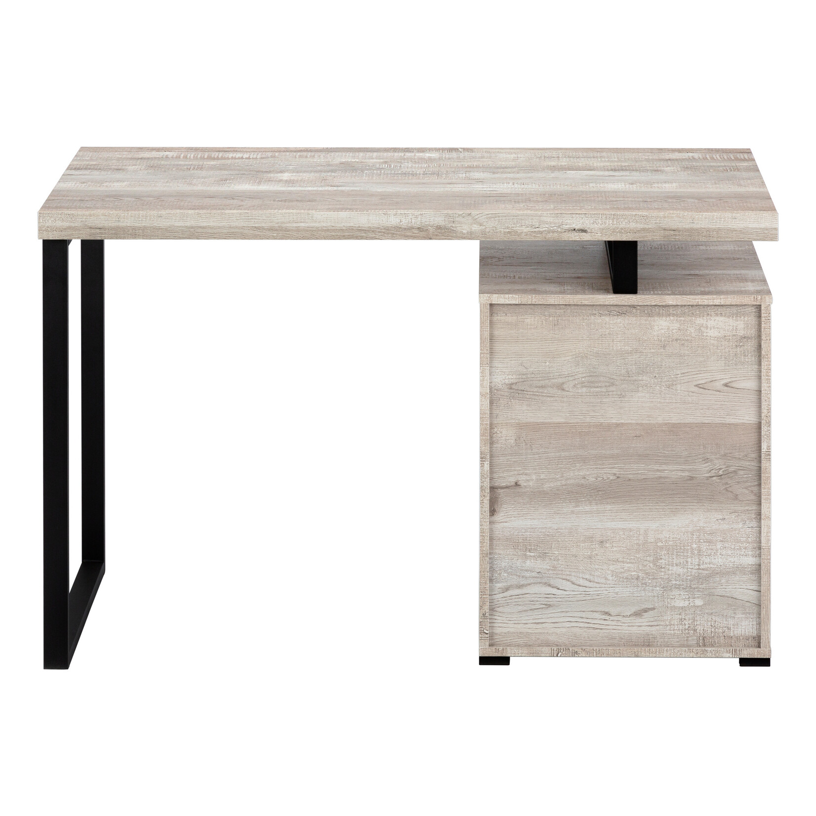 Bureau - 48pouces L / Faux Bois Taupe / Métal Noir