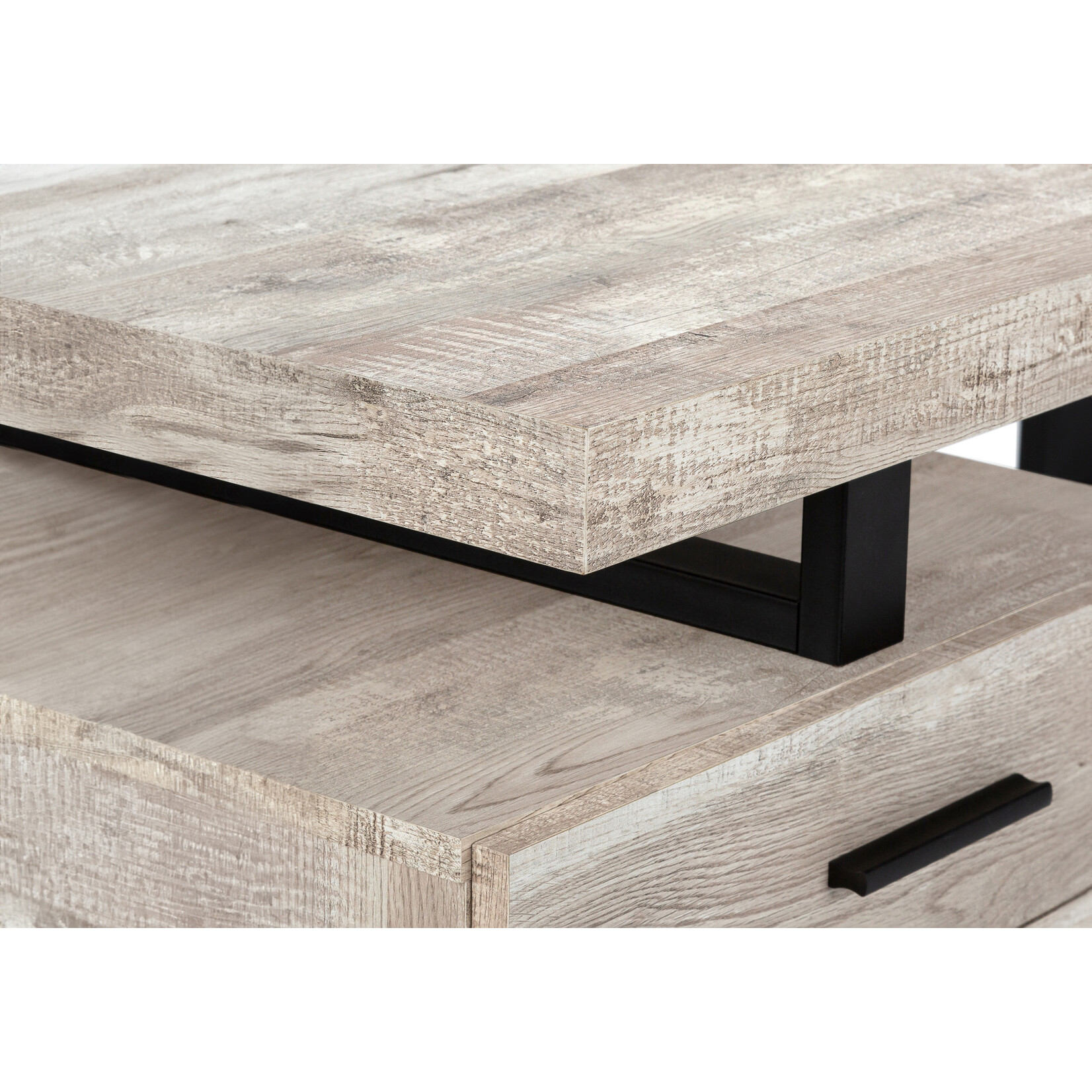 Computer Desk - 48" / Taupe Reclaimed Wood  / Black Metal