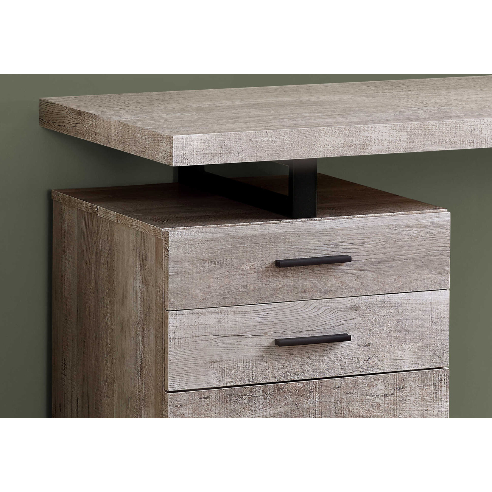 Computer Desk - 48" / Taupe Reclaimed Wood  / Black Metal