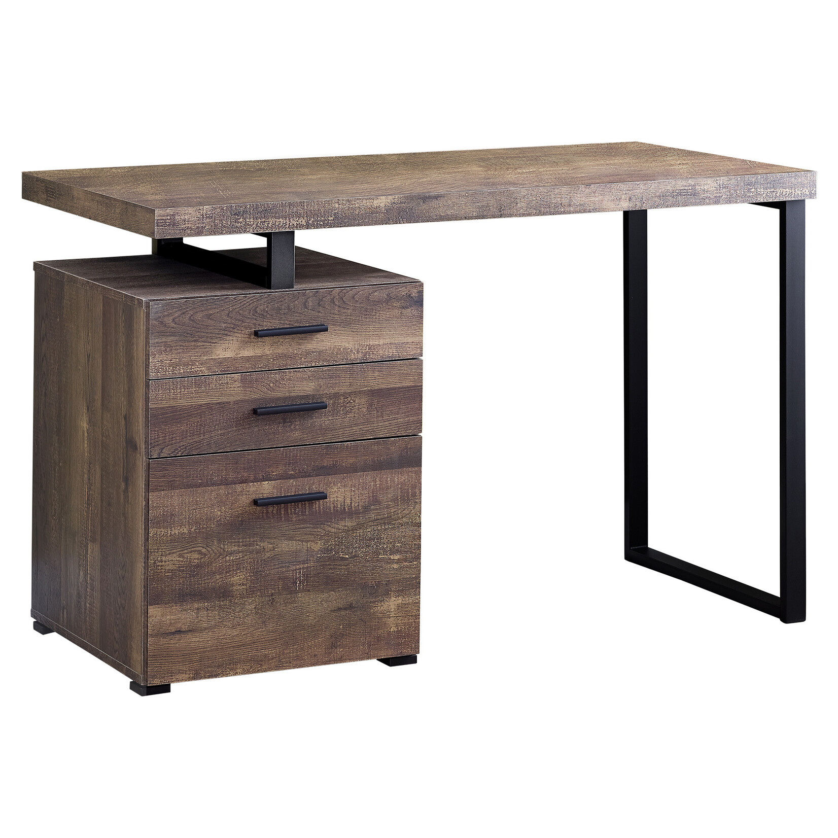 COMPUTER DESK - 48"L / BROWN RECLAIMED WOOD / BLACK METAL