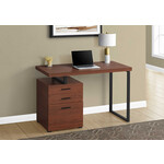 COMPUTER DESK - 48"L / CHERRY / BLACK METAL /LEFT OR RIGHT FACING