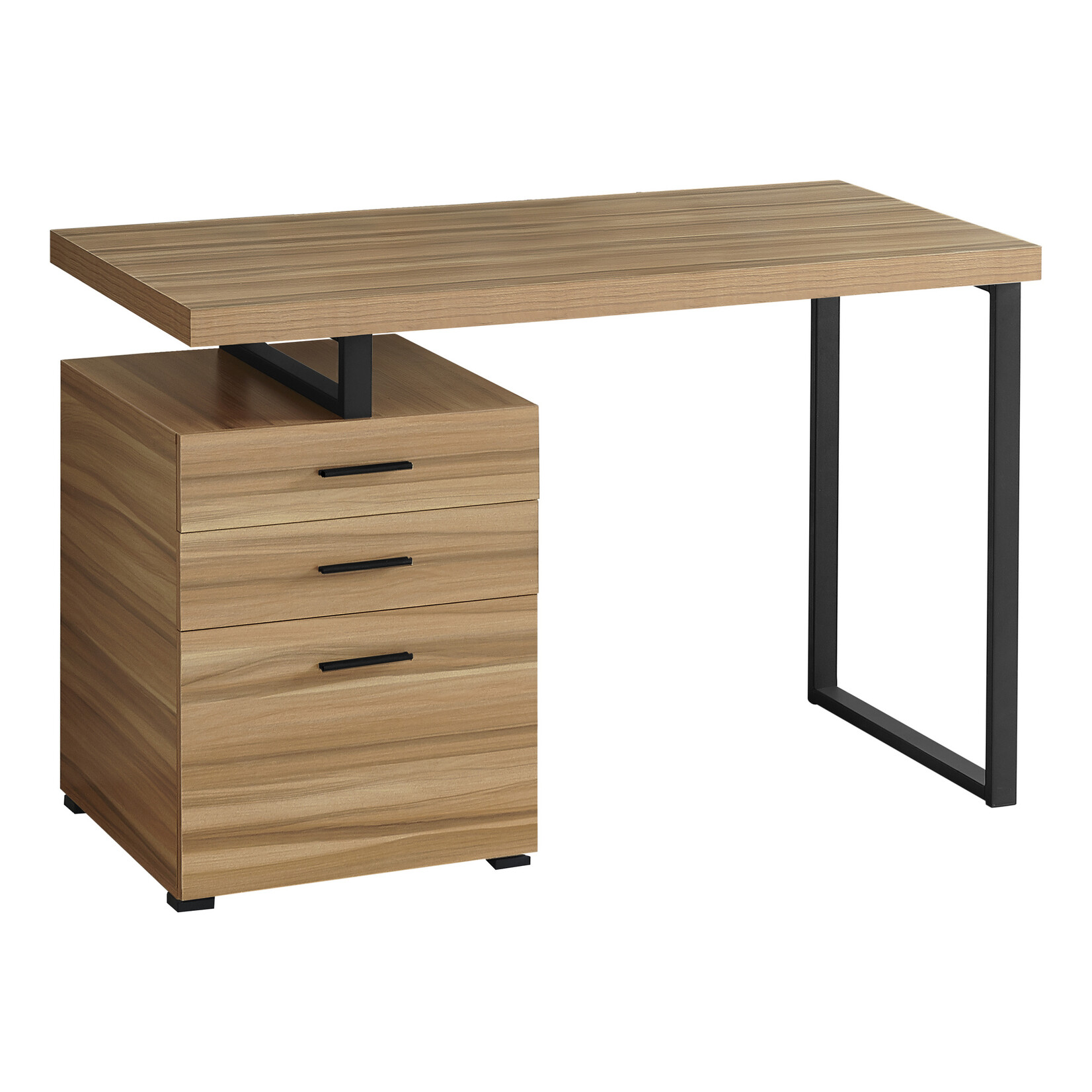 COMPUTER DESK - 48"L / RECLAIMED WOOD / BLACK METAL  LEFT OR RIGHT FACING