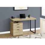 COMPUTER DESK - 48"L / NATURAL / BLACK METAL  LEFT OR RIGHT FACING
