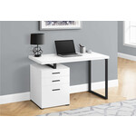 COMPUTER DESK - 48"L / WHITE / BLACK METAL / L/R FACE